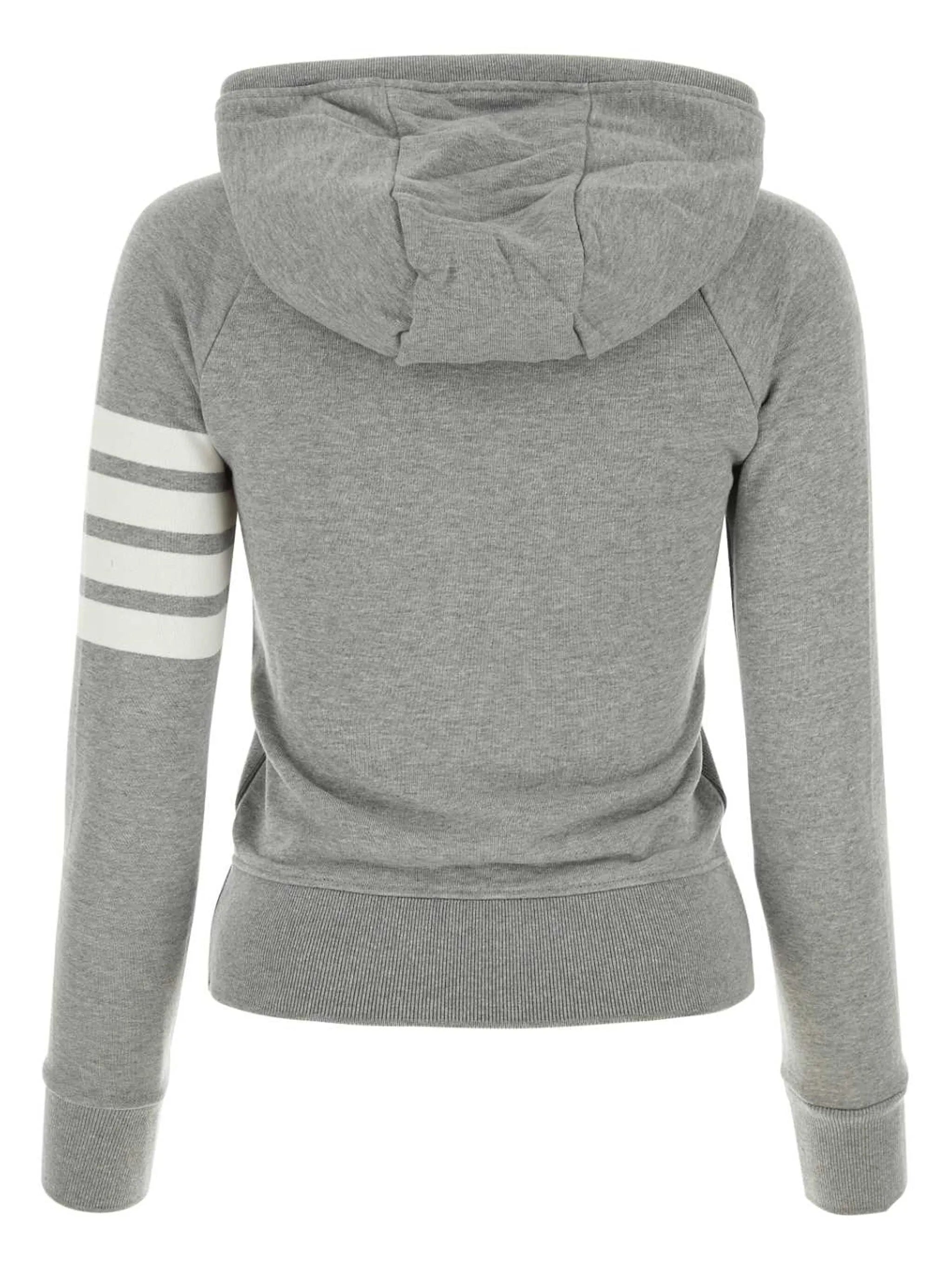 4-Bar striped cotton hoodie