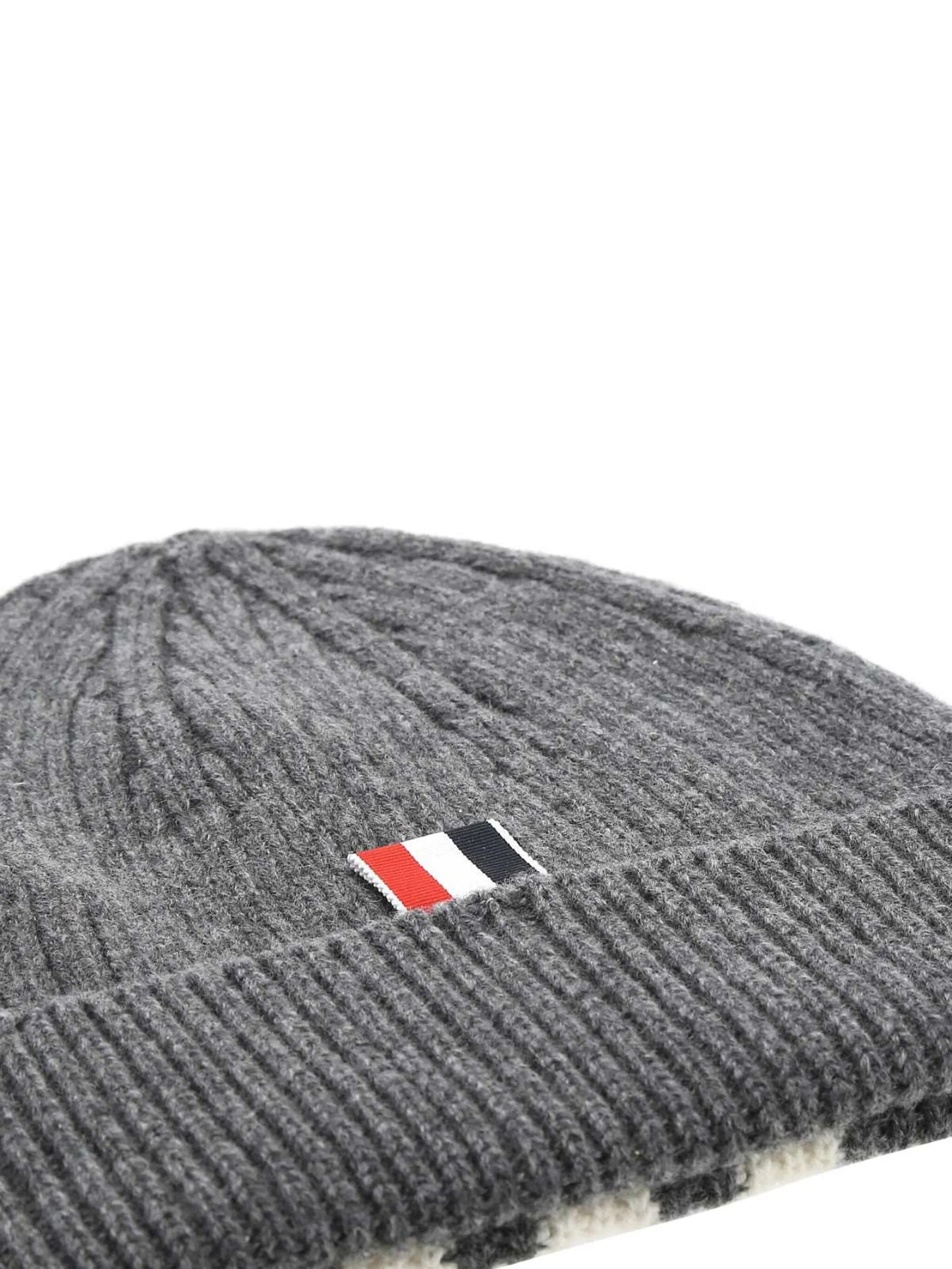 cashmere ribbed-knit beanie