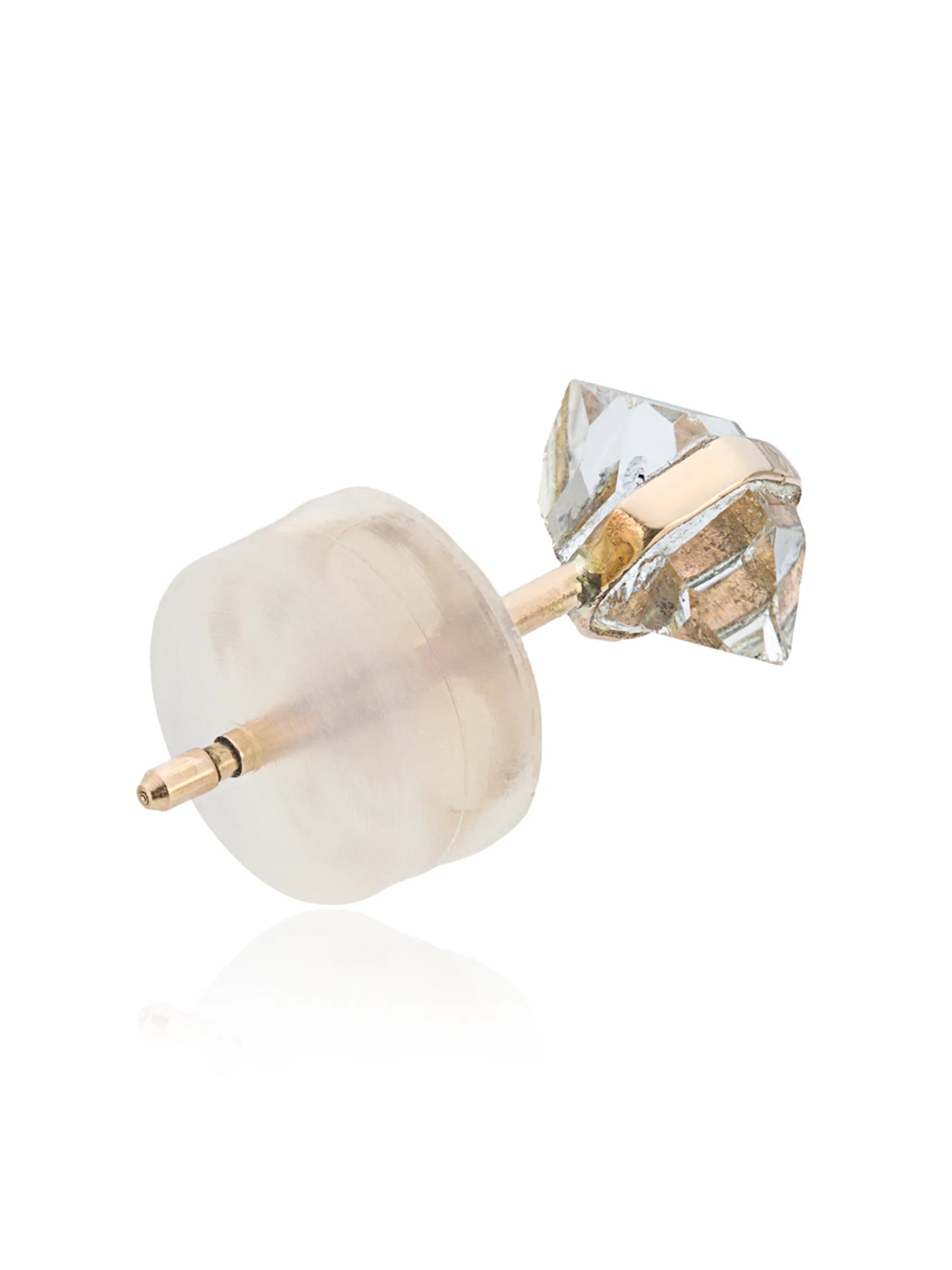 14K yellow gold quartz stud earring