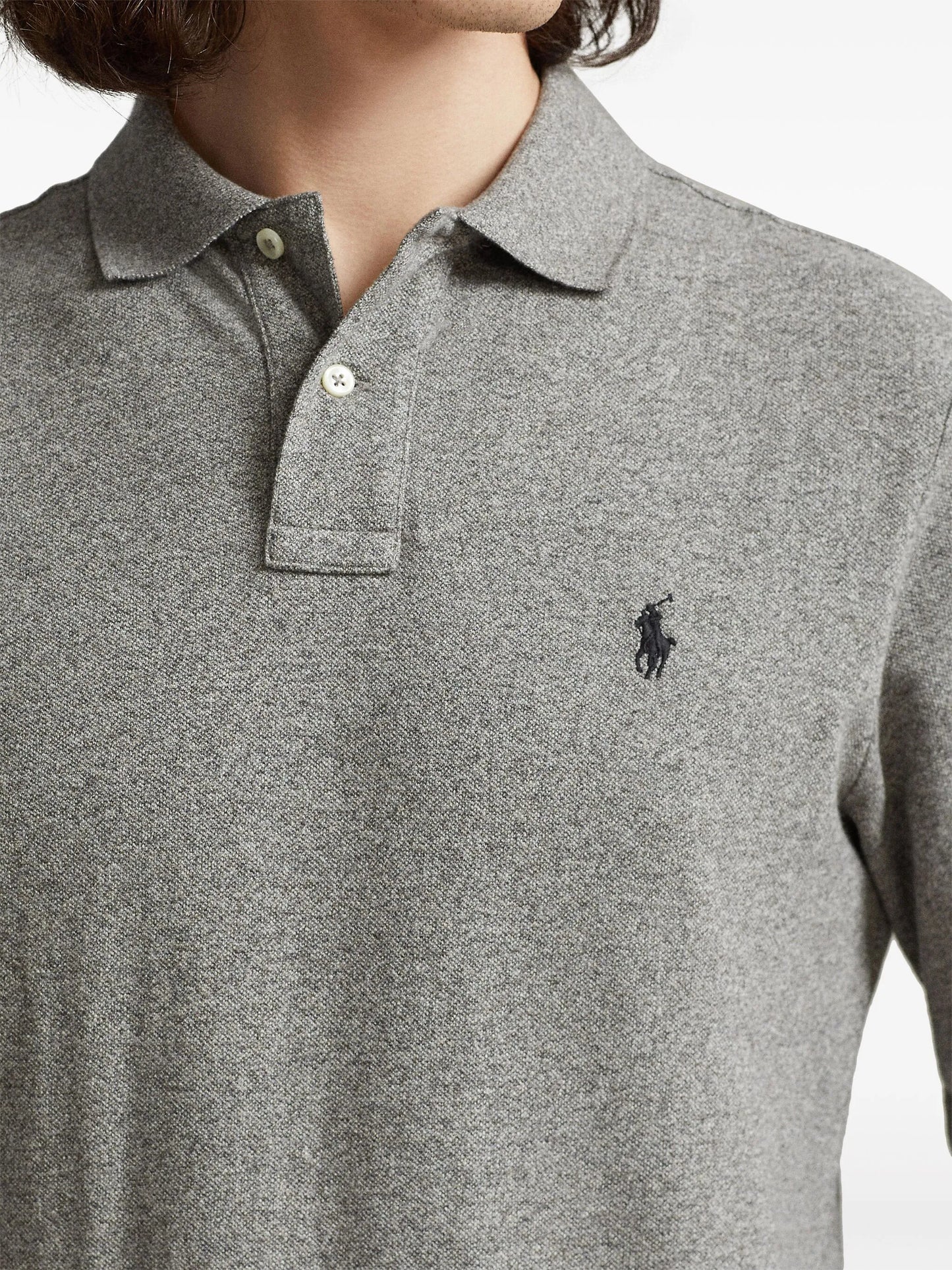 logo embroidered long-sleeve polo shirt