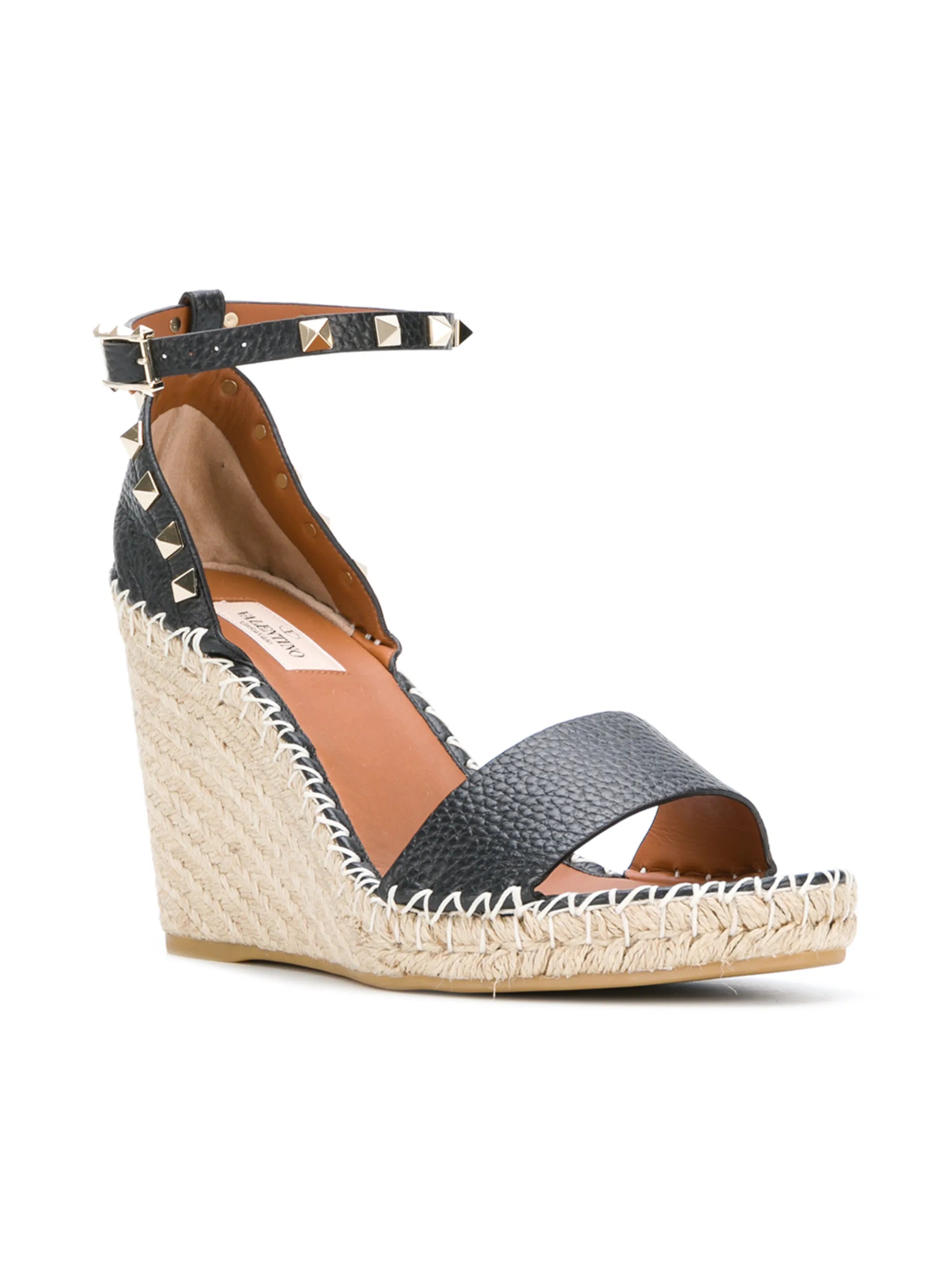 105mm Double Rockstud wedge sandals