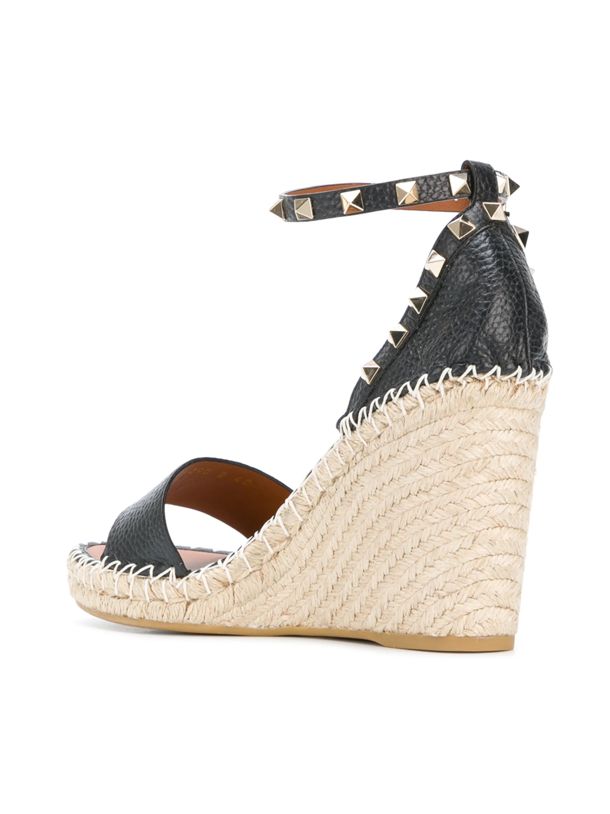 Double Rockstud 95mm wedge espadrilles