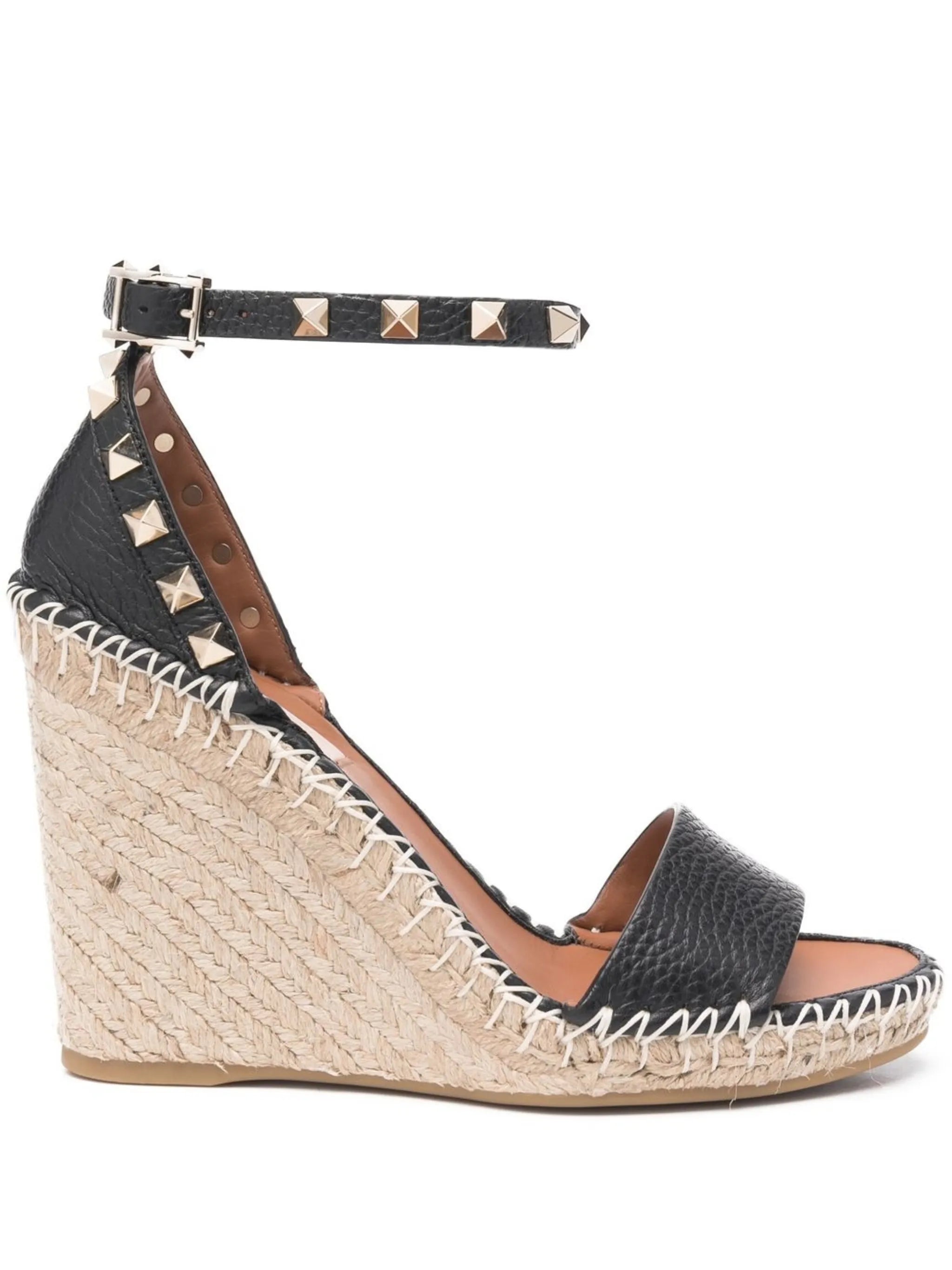 105mm Double Rockstud wedge sandals