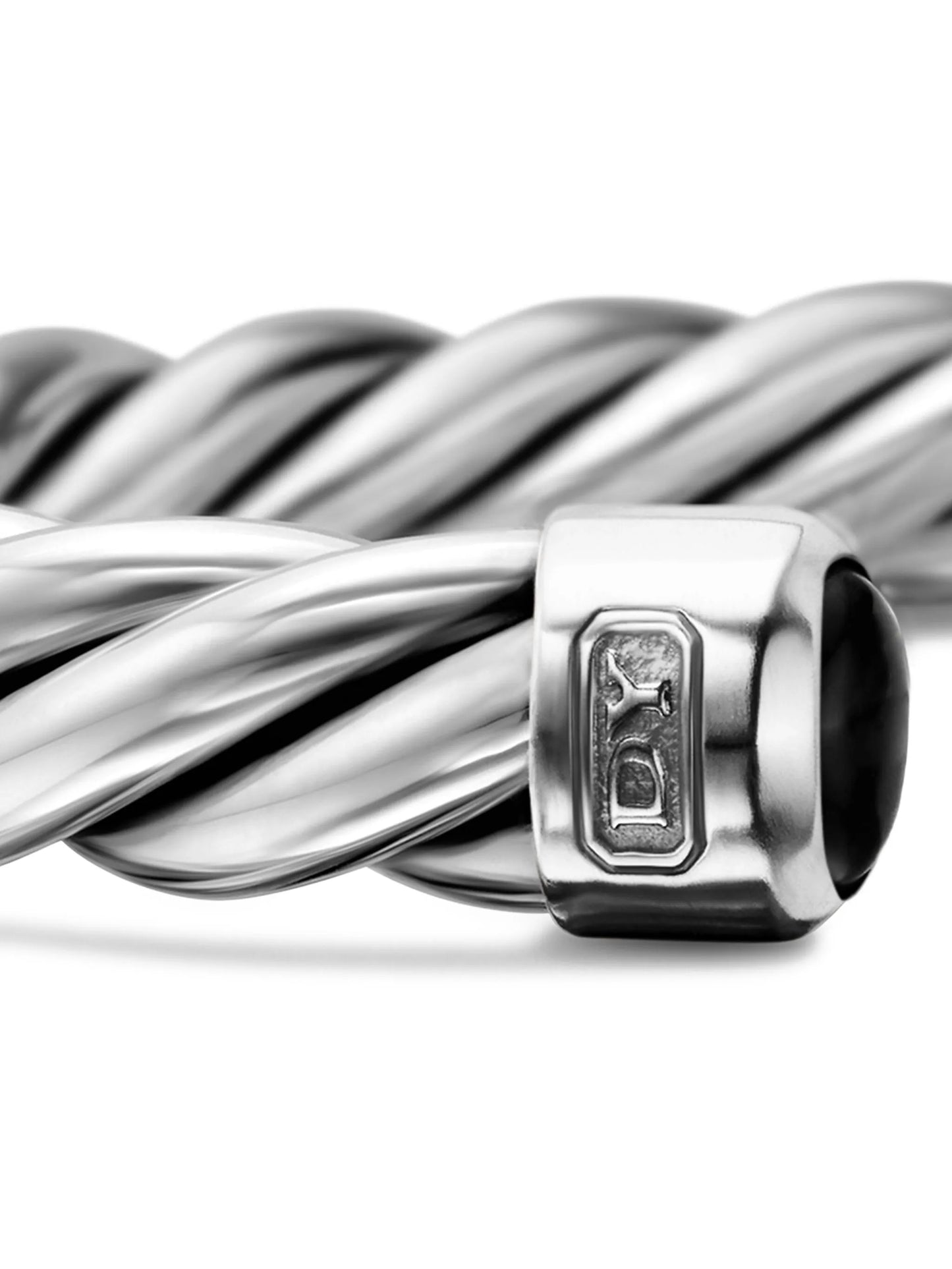 sterling silver Cable Cuff bracelet (6mm)