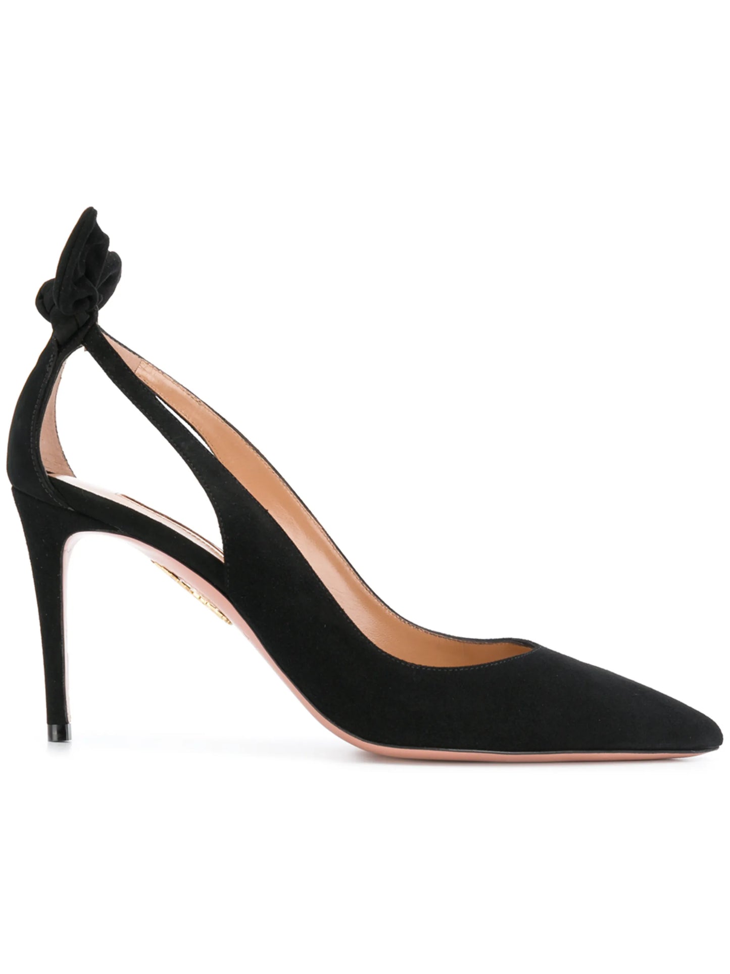 bow suede pumps