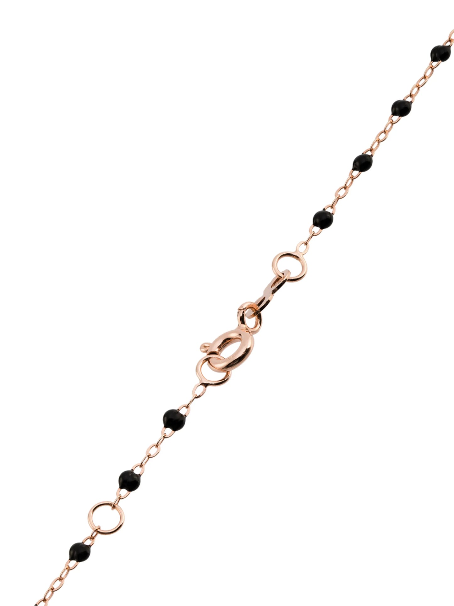 18kt rose gold Classic Gigi Madone black beaded rosary necklace