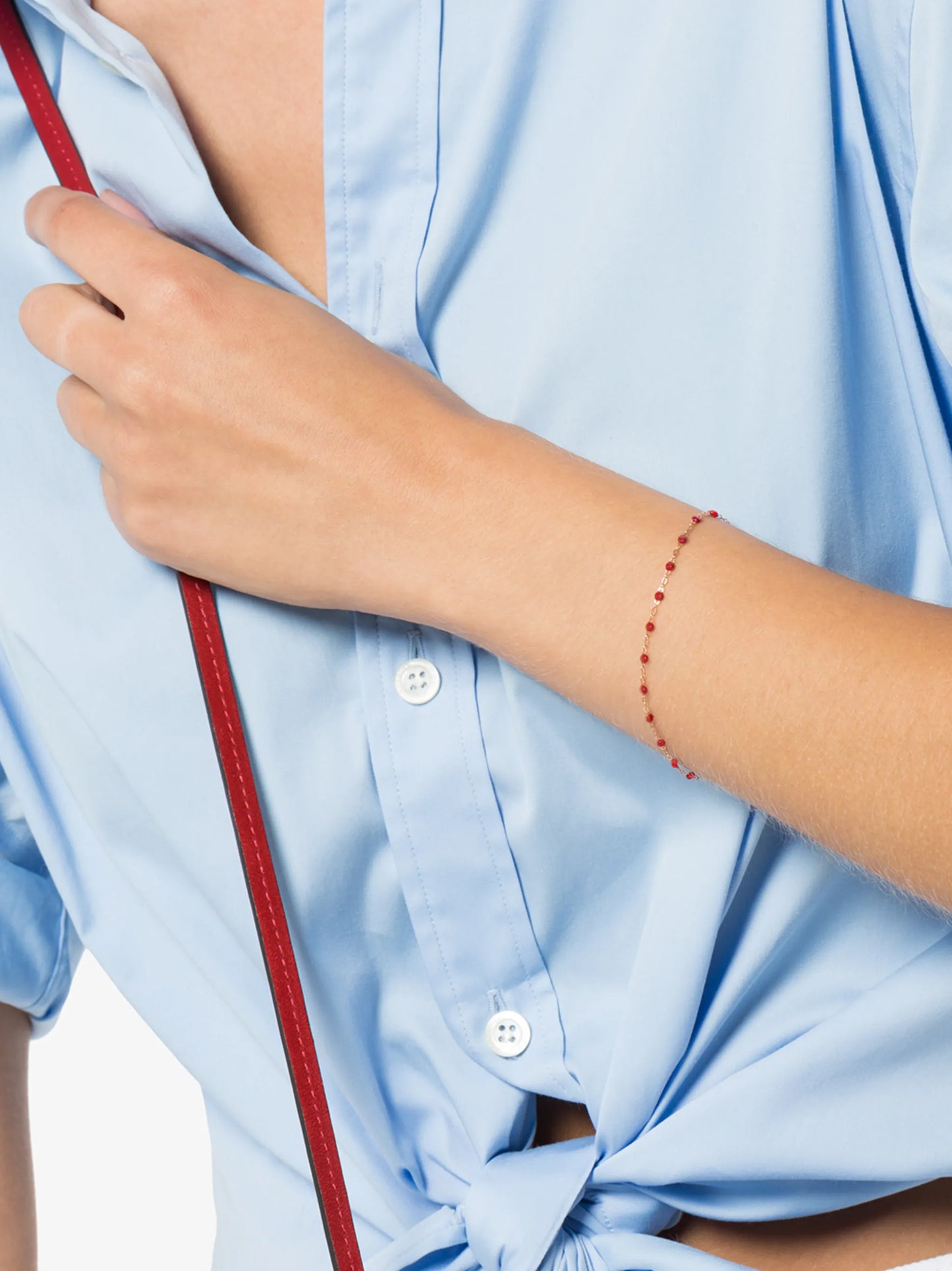 18kt rose gold Classic Gigi red beaded bracelet