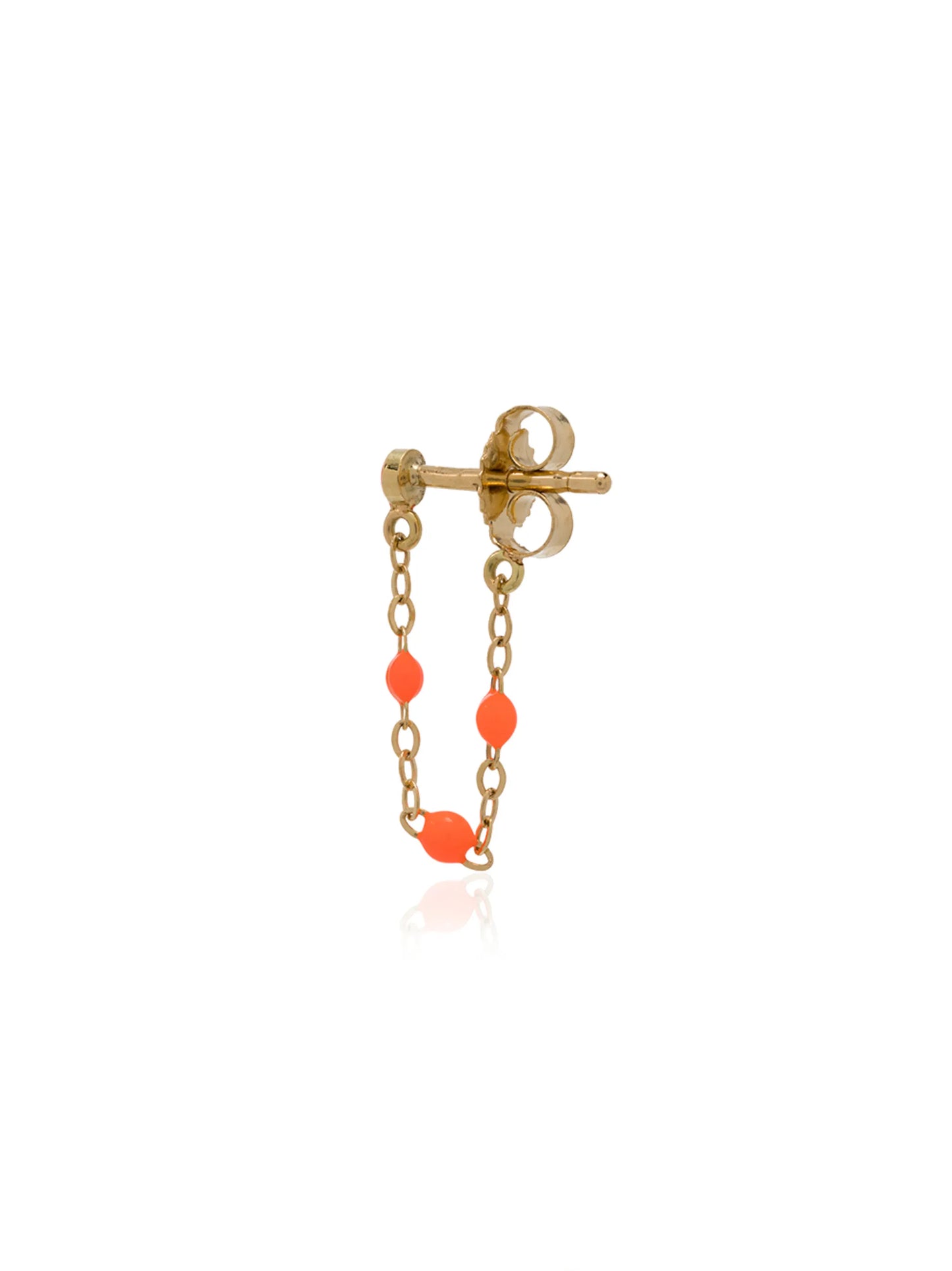18kt yellow gold orange beaded earrings
