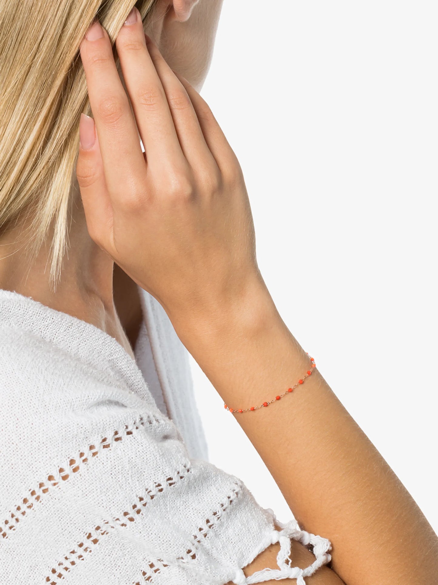 18kt rose gold bead bracelet