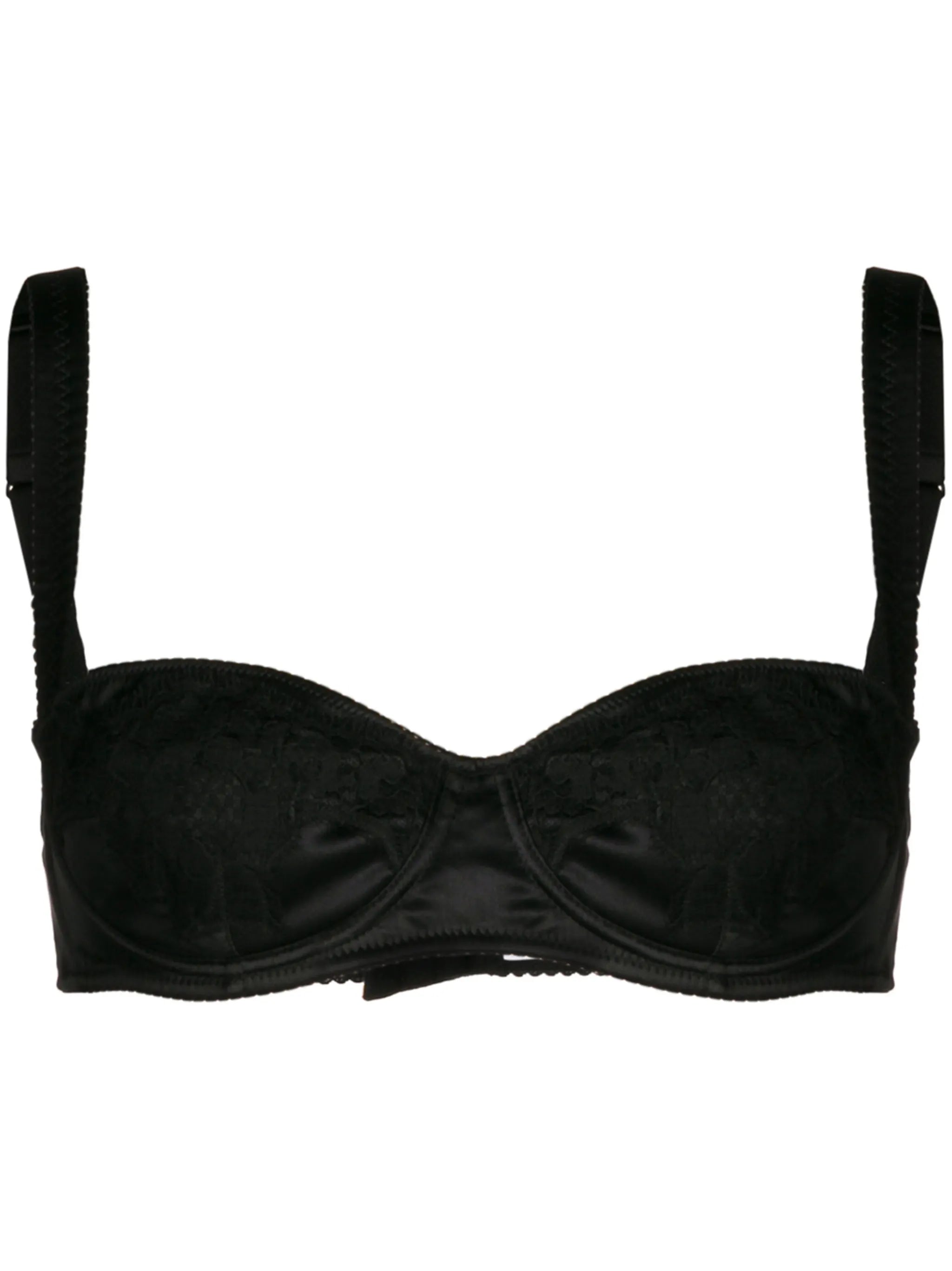 lace-detail satin balconette bra
