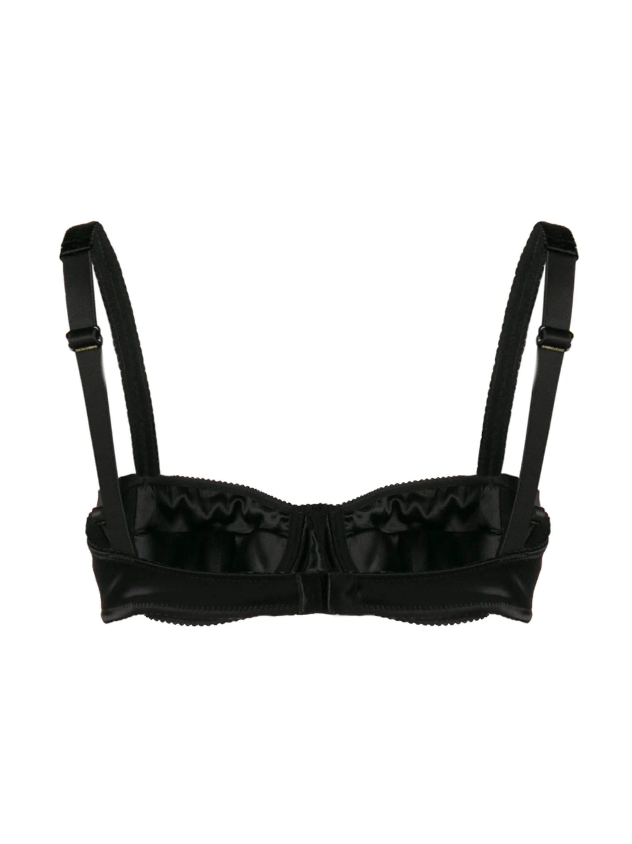lace-detail satin balconette bra