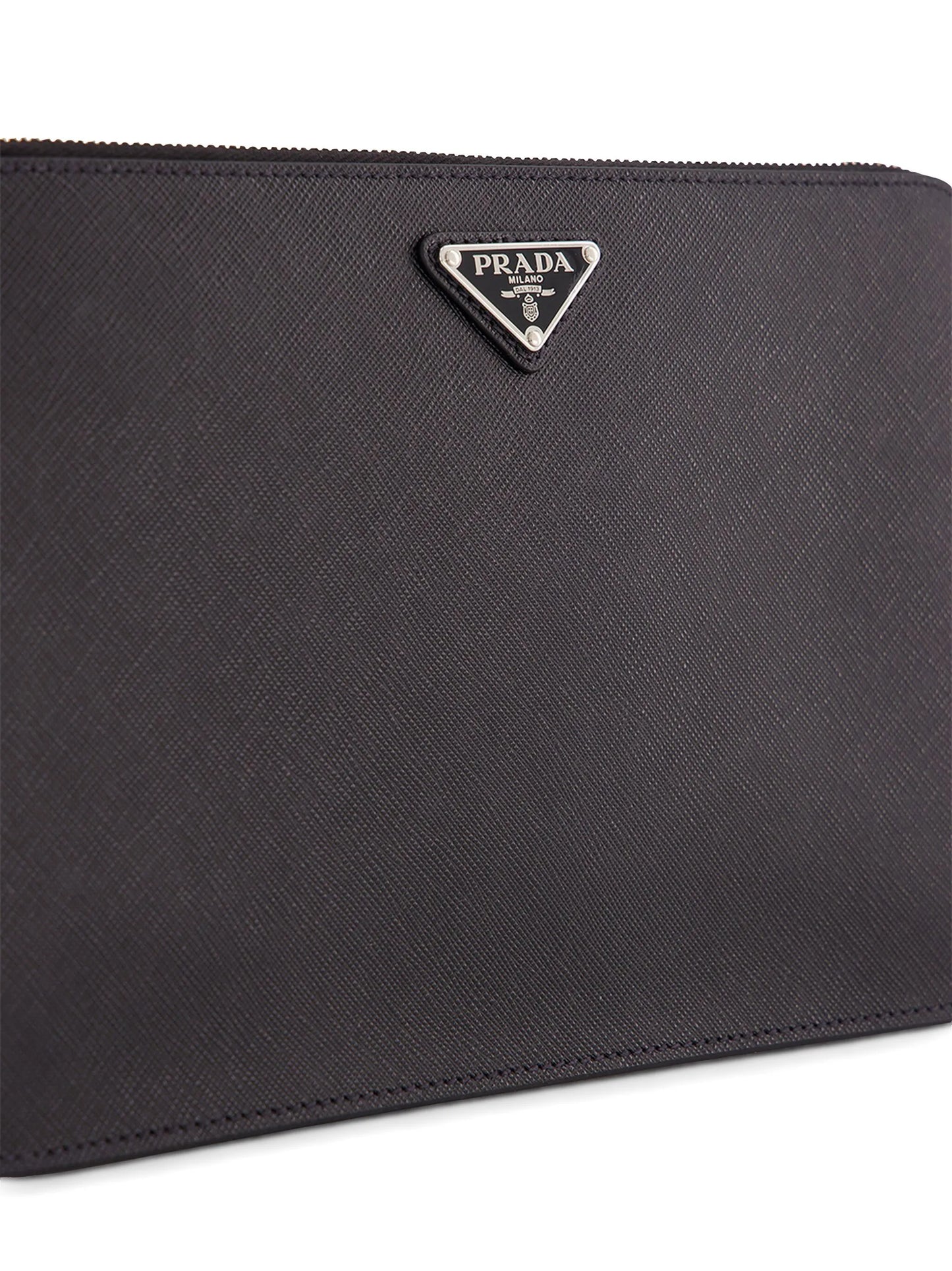 saffiano-leather clutch bag