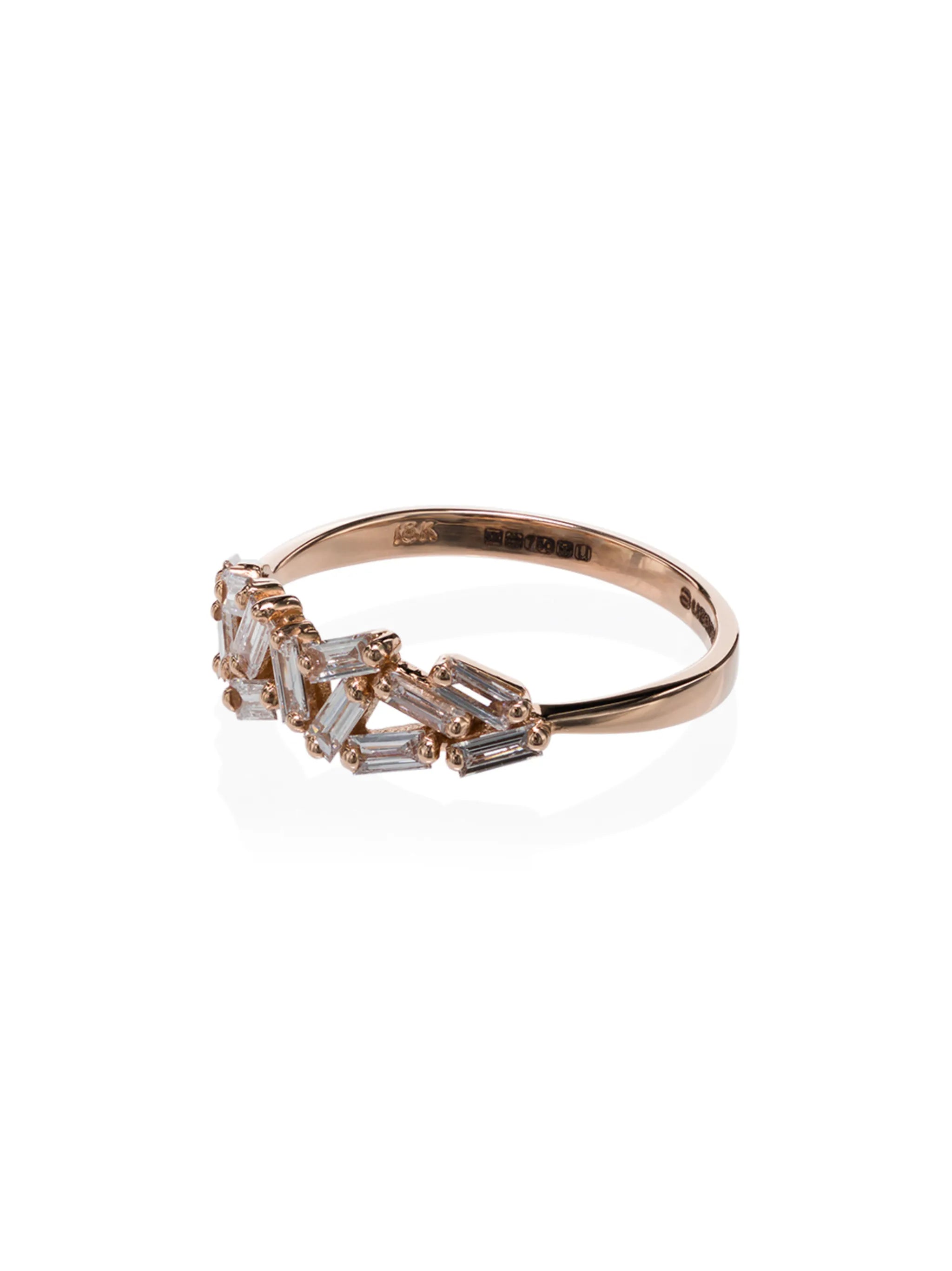 chevron diamond-embellished ring