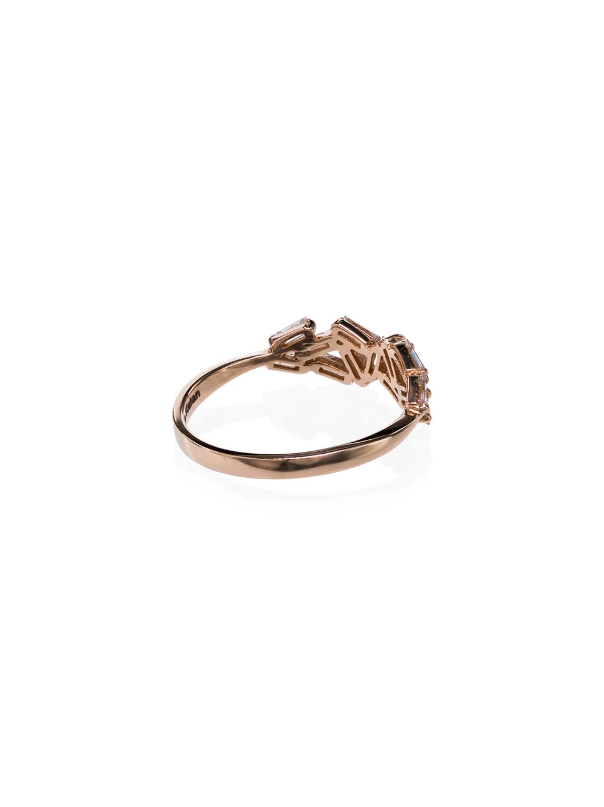 chevron diamond-embellished ring