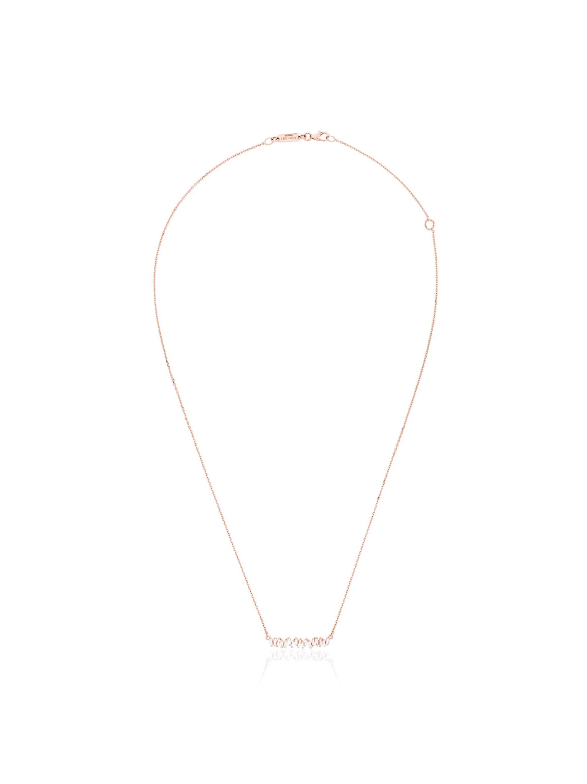 18kt rose gold Classic diamond bar necklace