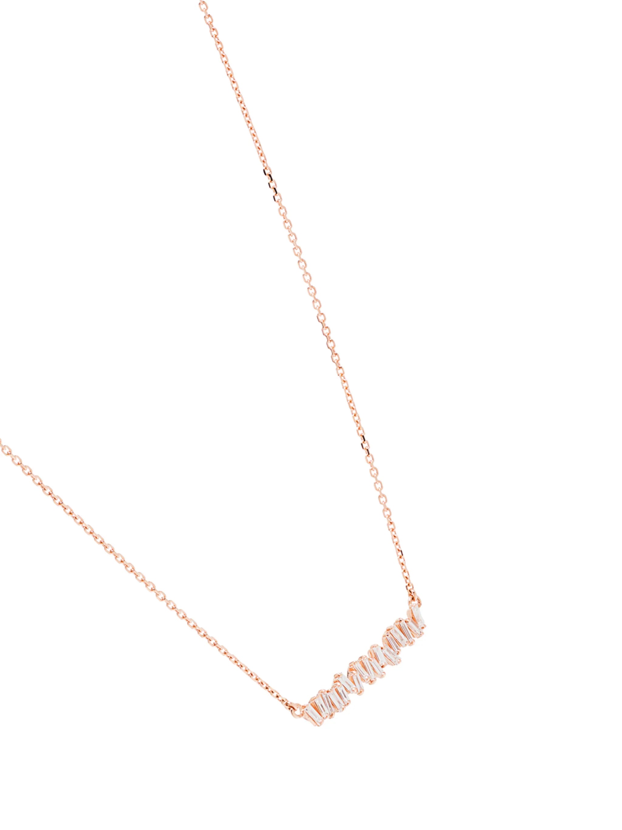 18kt rose gold Classic diamond bar necklace
