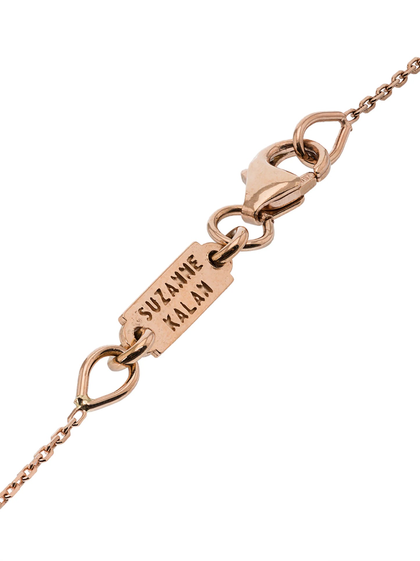 18kt rose gold heart diamond necklace