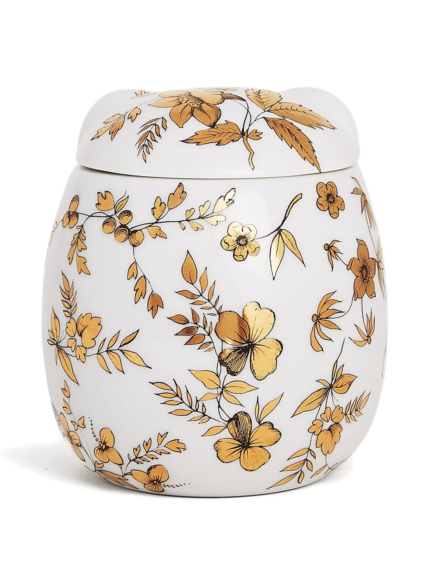 floral owl-motif jar