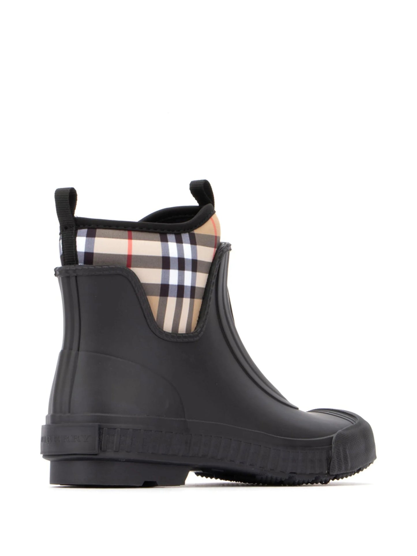 Vintage check neoprene and rubber rain boots