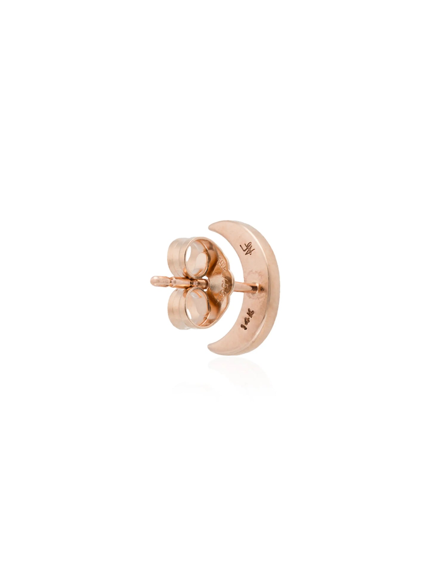 14K rose gold Crescent Moon diamond earring