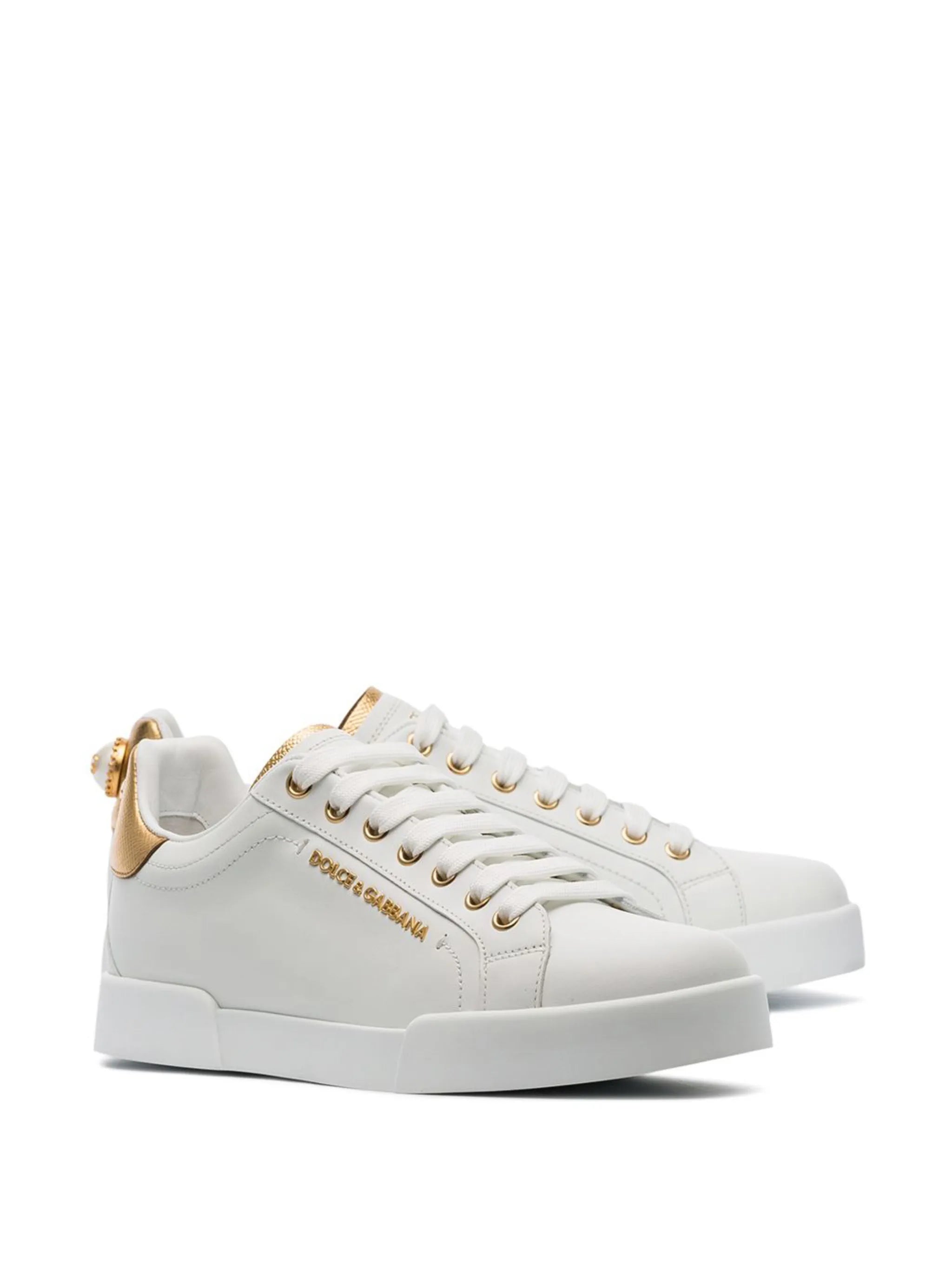 Portofino logo-tag leather sneakers