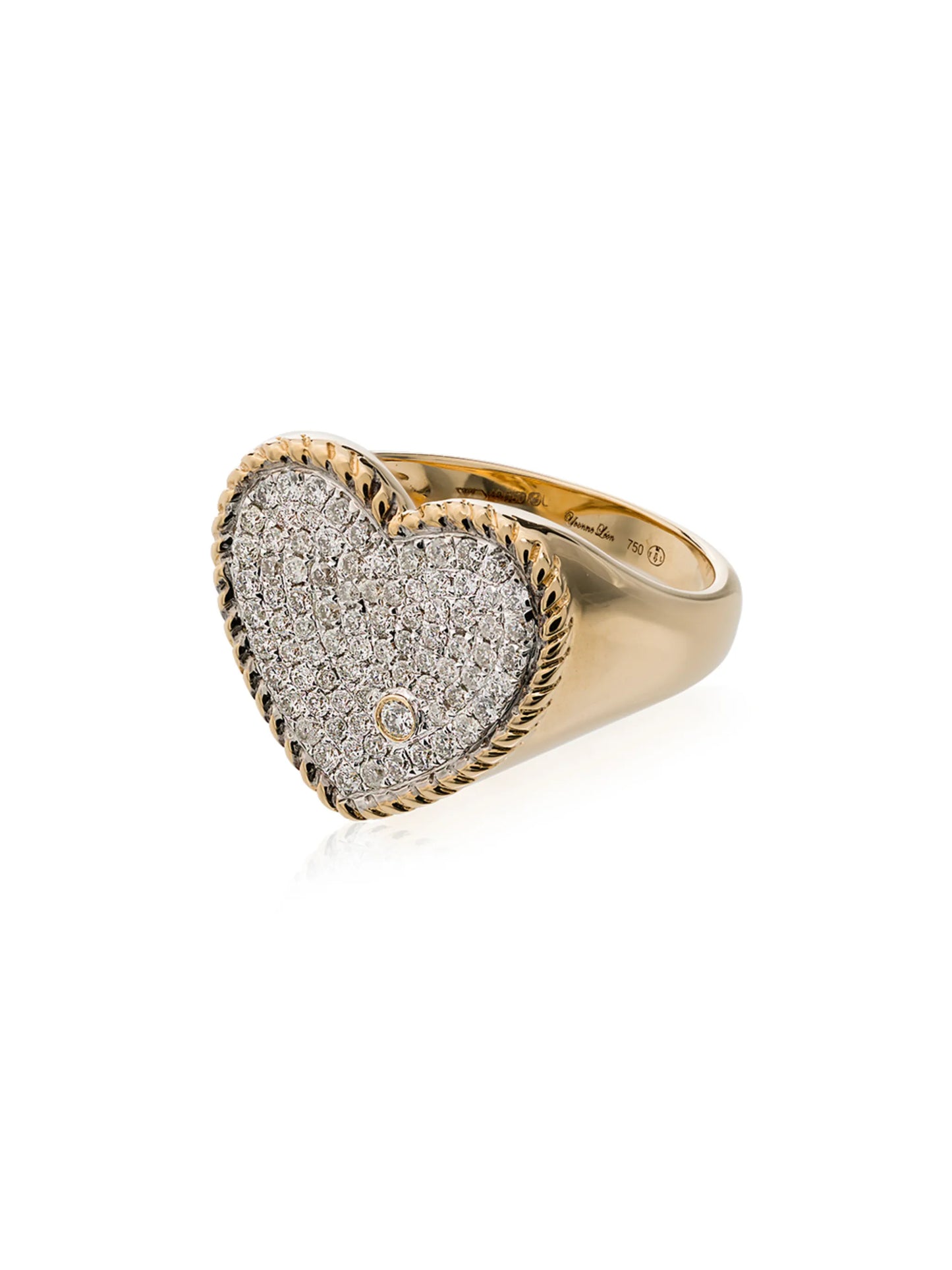 18kt gold and diamond Pave heart ring