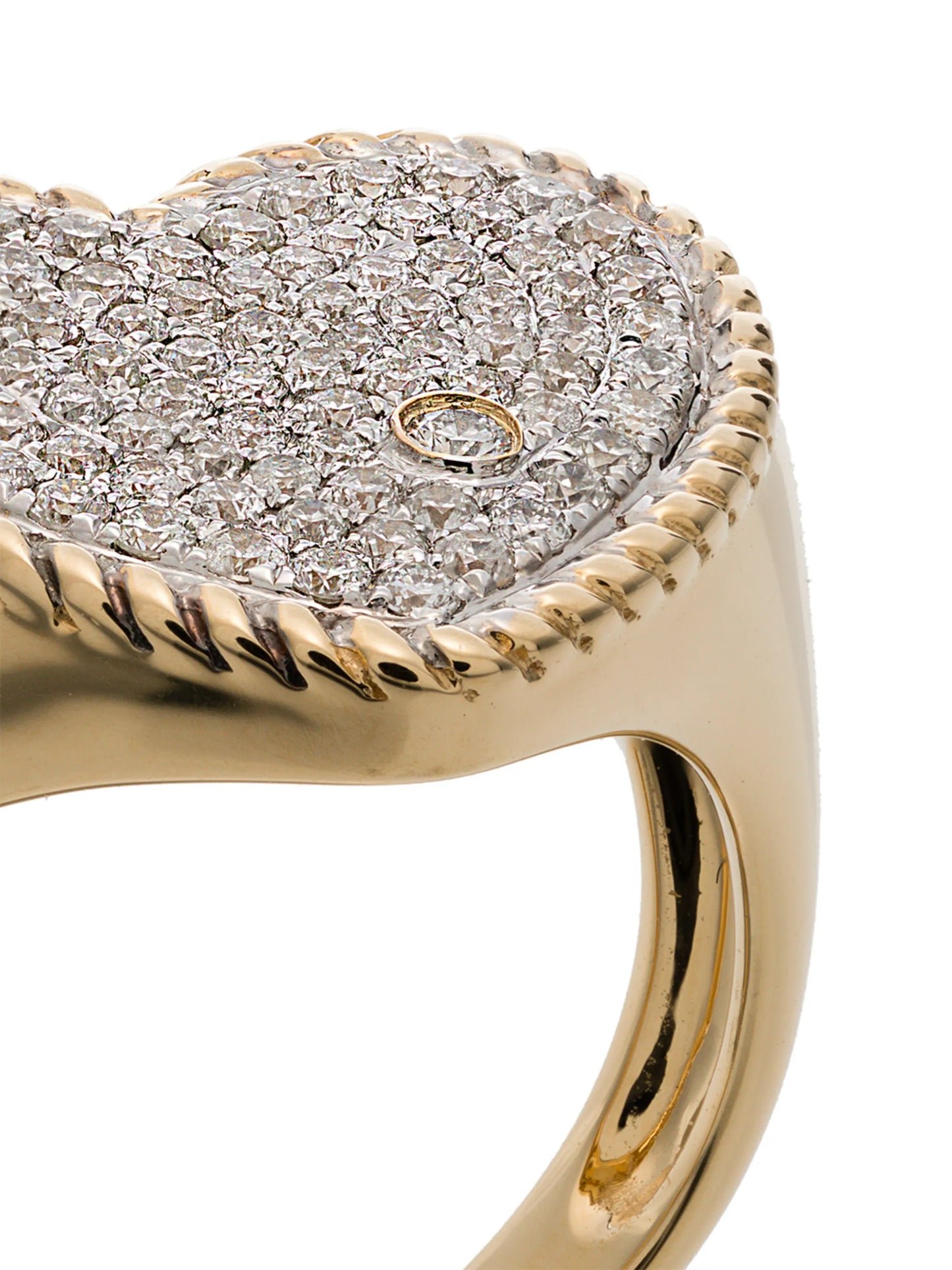 18kt gold and diamond Pave heart ring