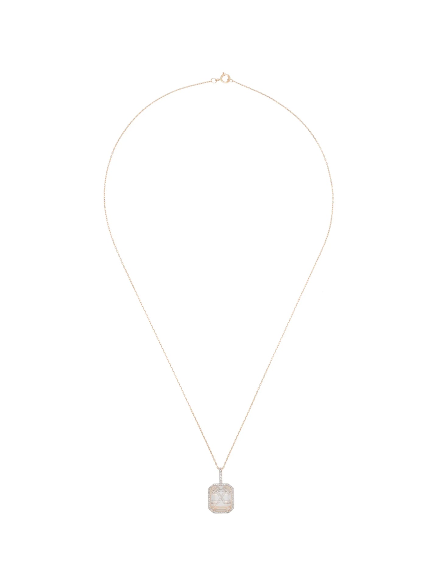 crystal frame initial necklace