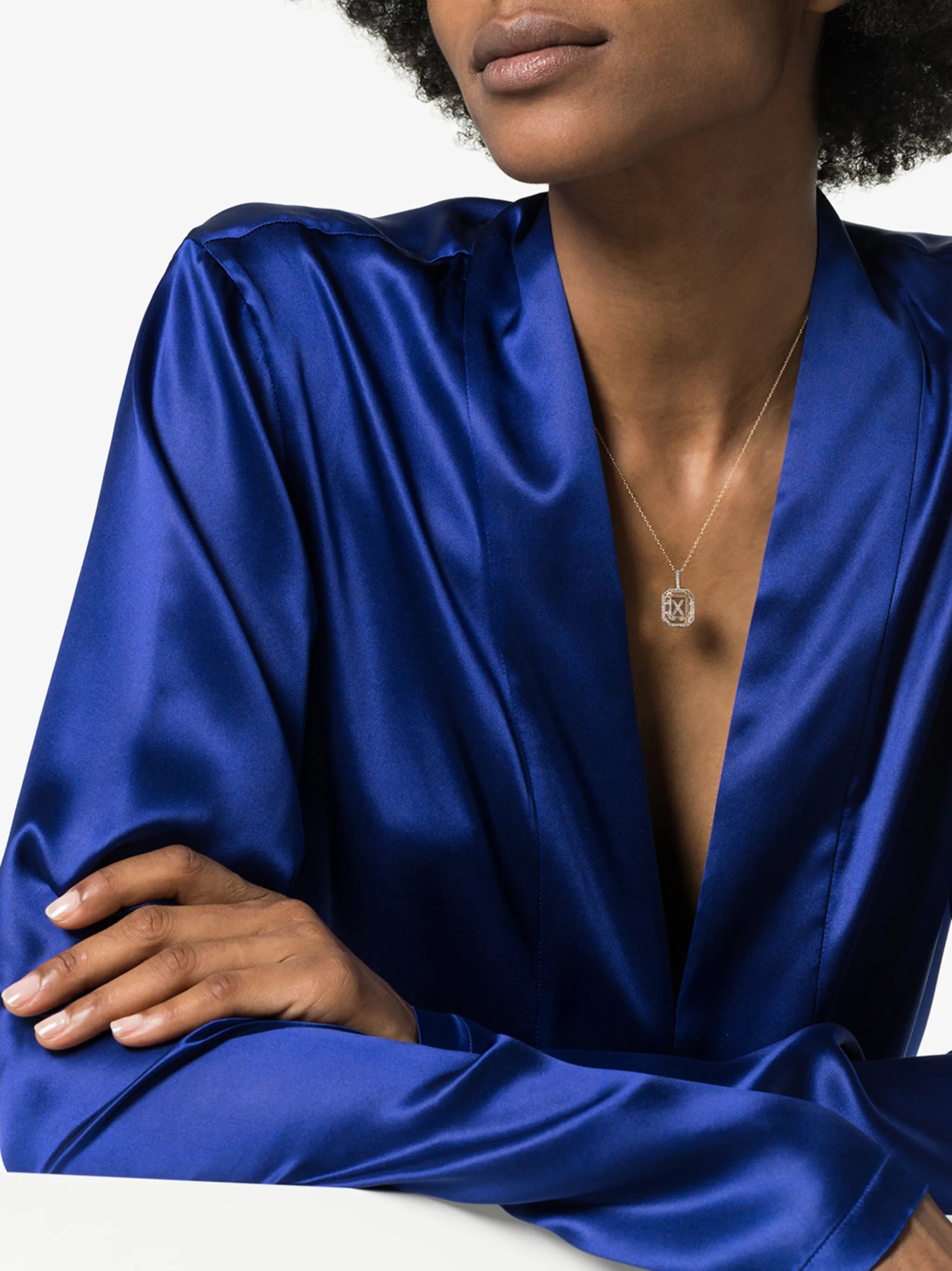 crystal frame initial necklace