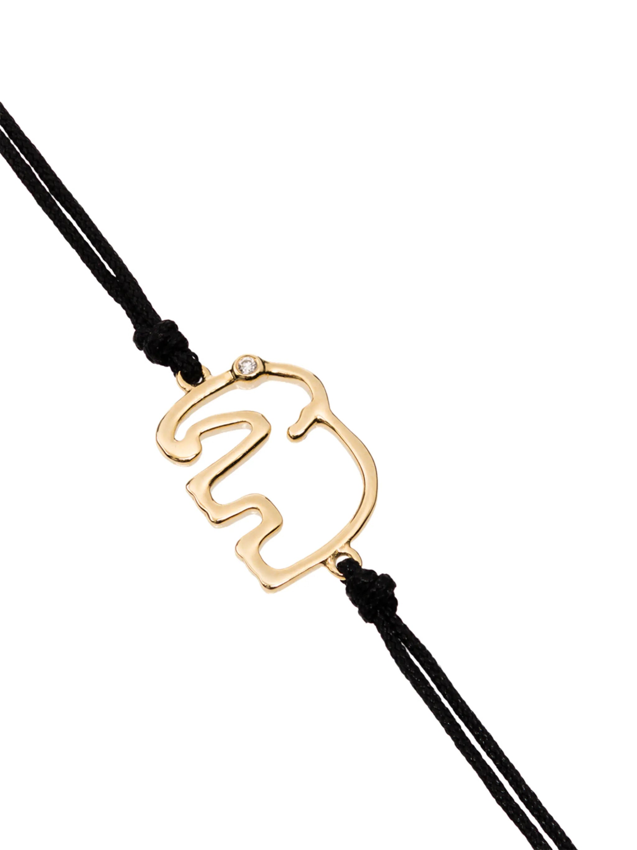 9kt gold and diamond Elephant bracelet