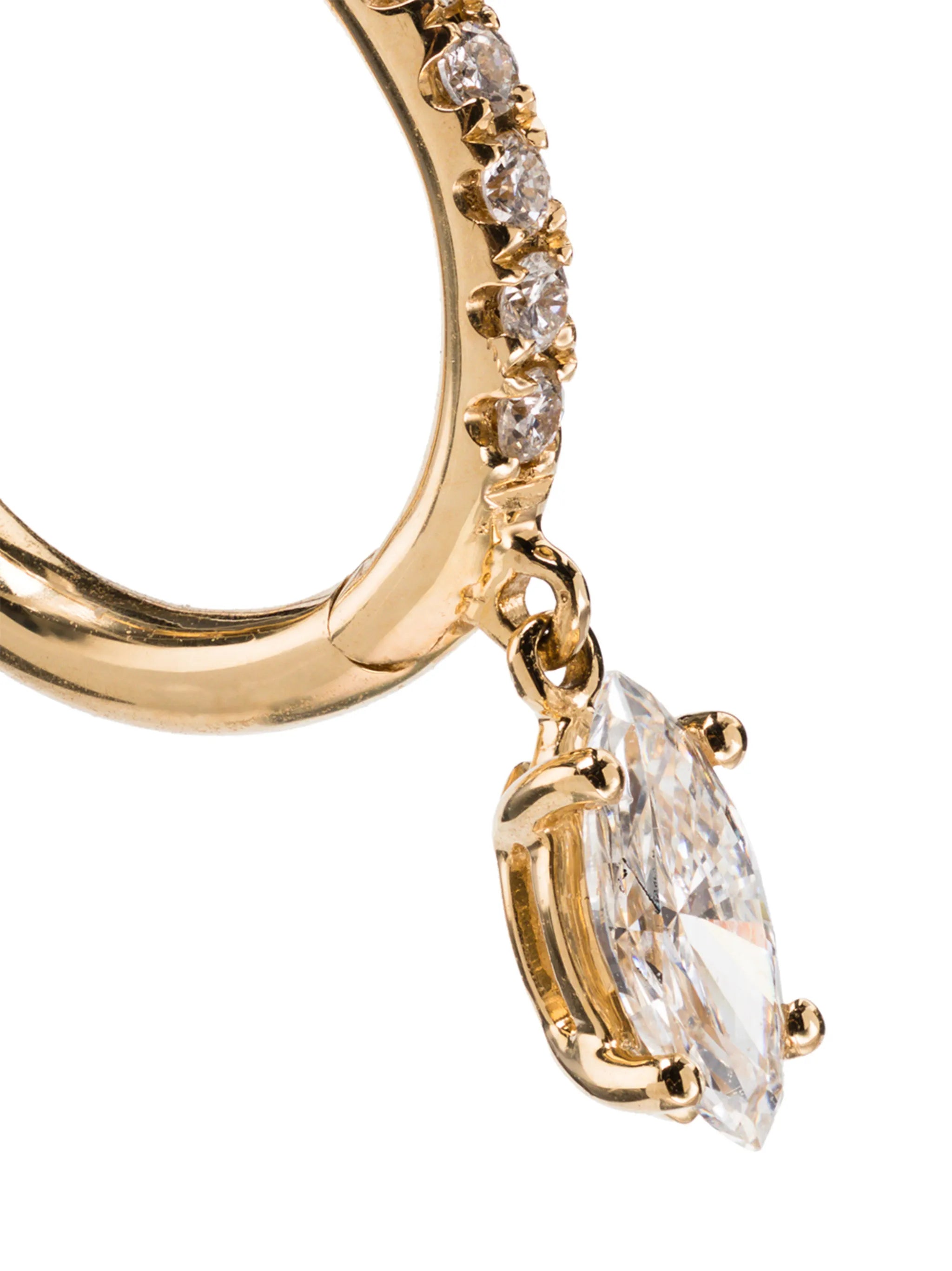 18kt yellow gold diamond hoop earring
