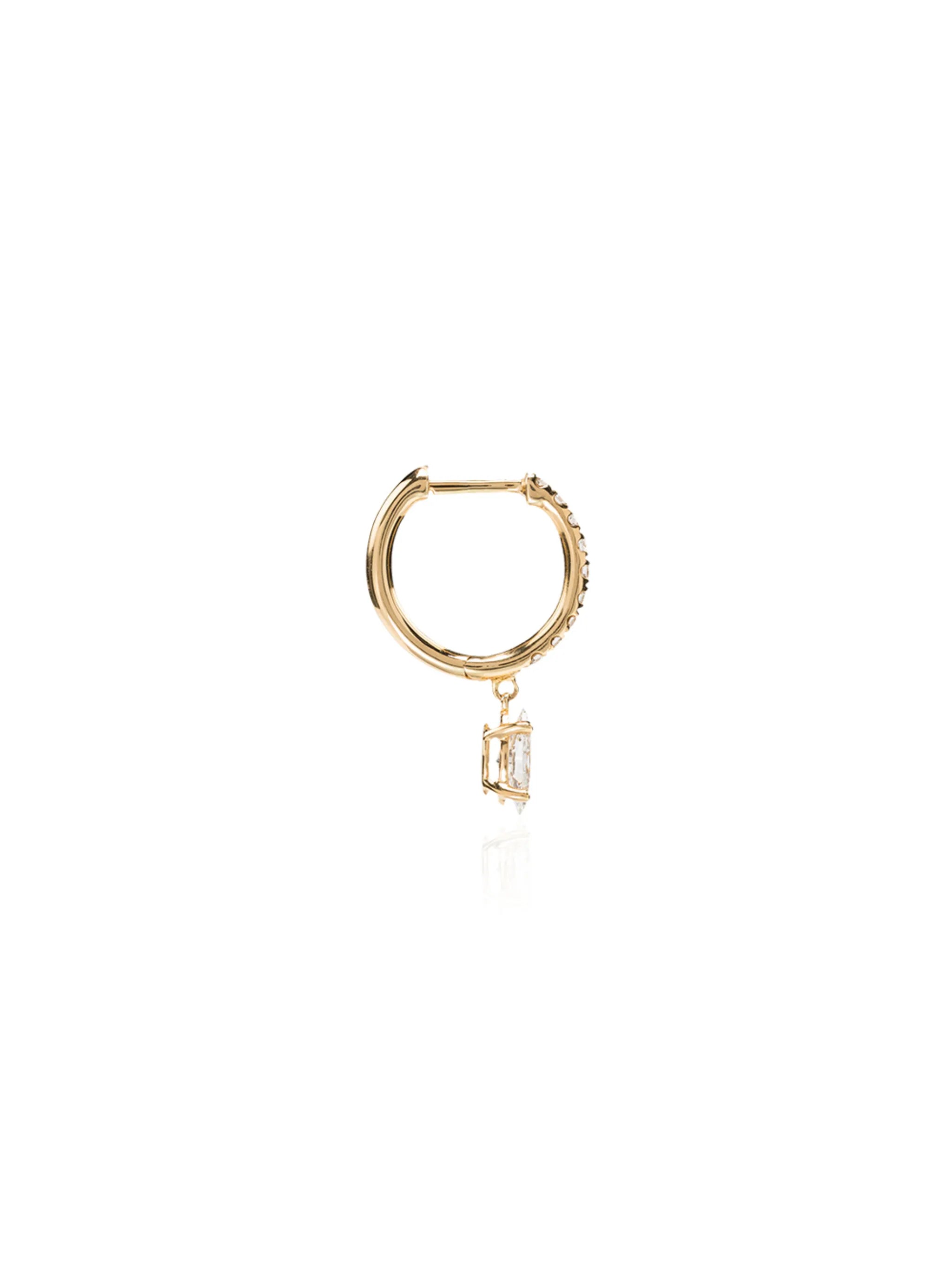 18kt yellow gold diamond hoop earring
