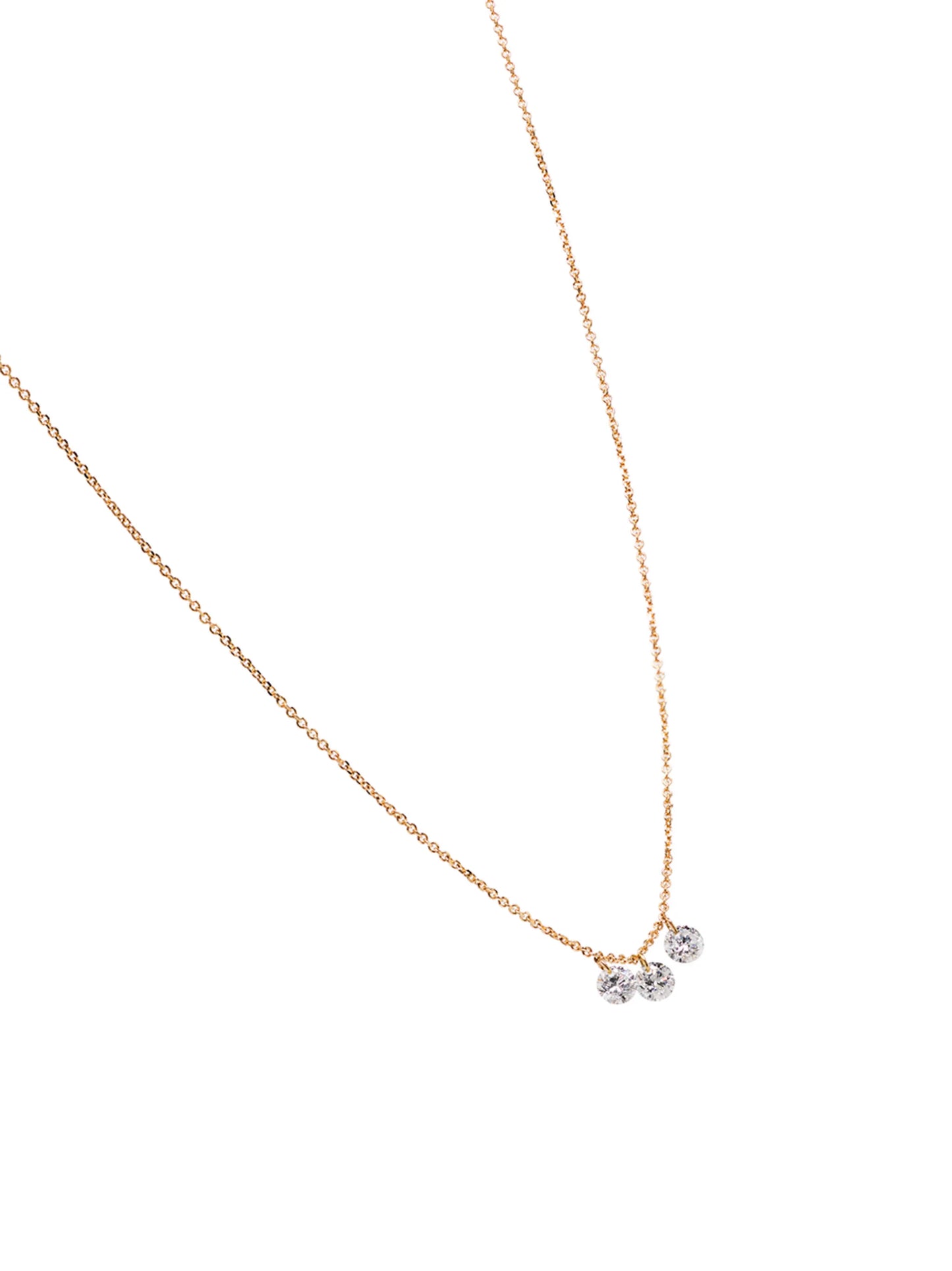 18kt yellow gold diamond charm necklace