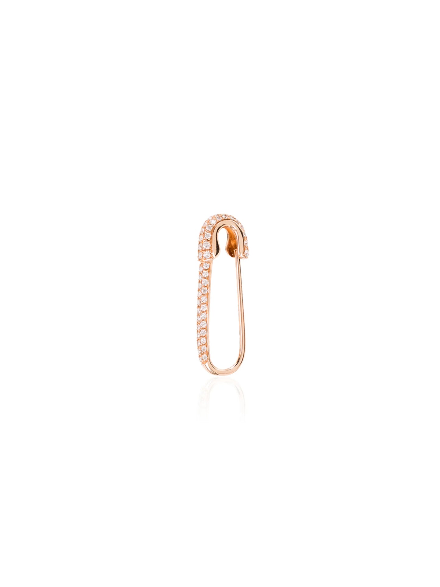 18kt rose gold safety pin diamond earring