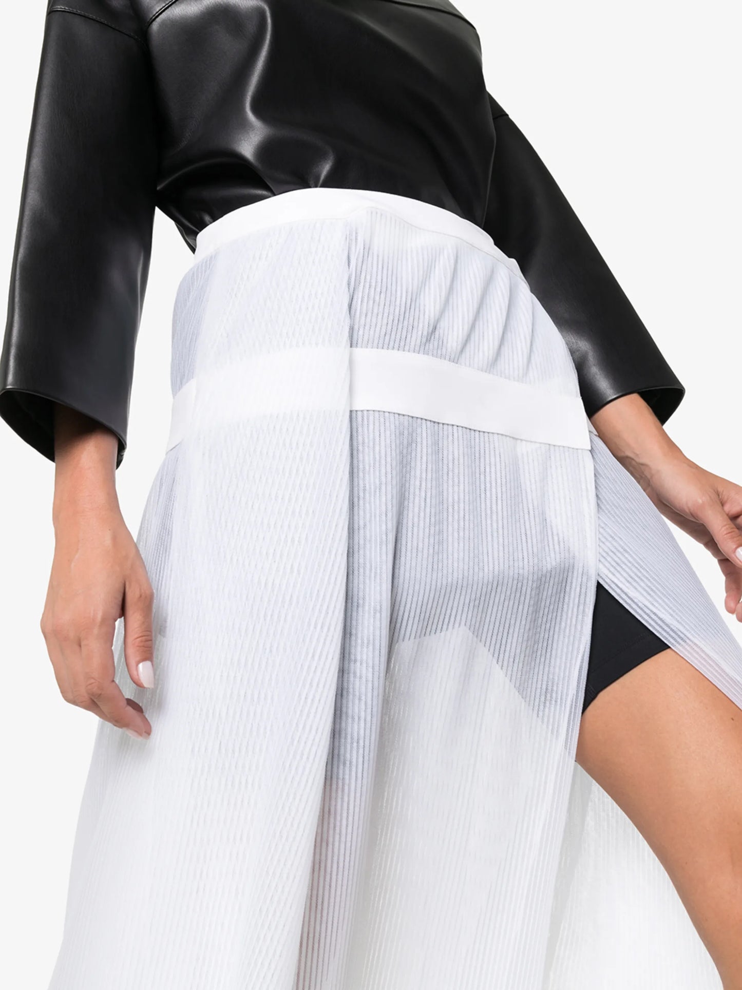 plissé pleated wrap skirt