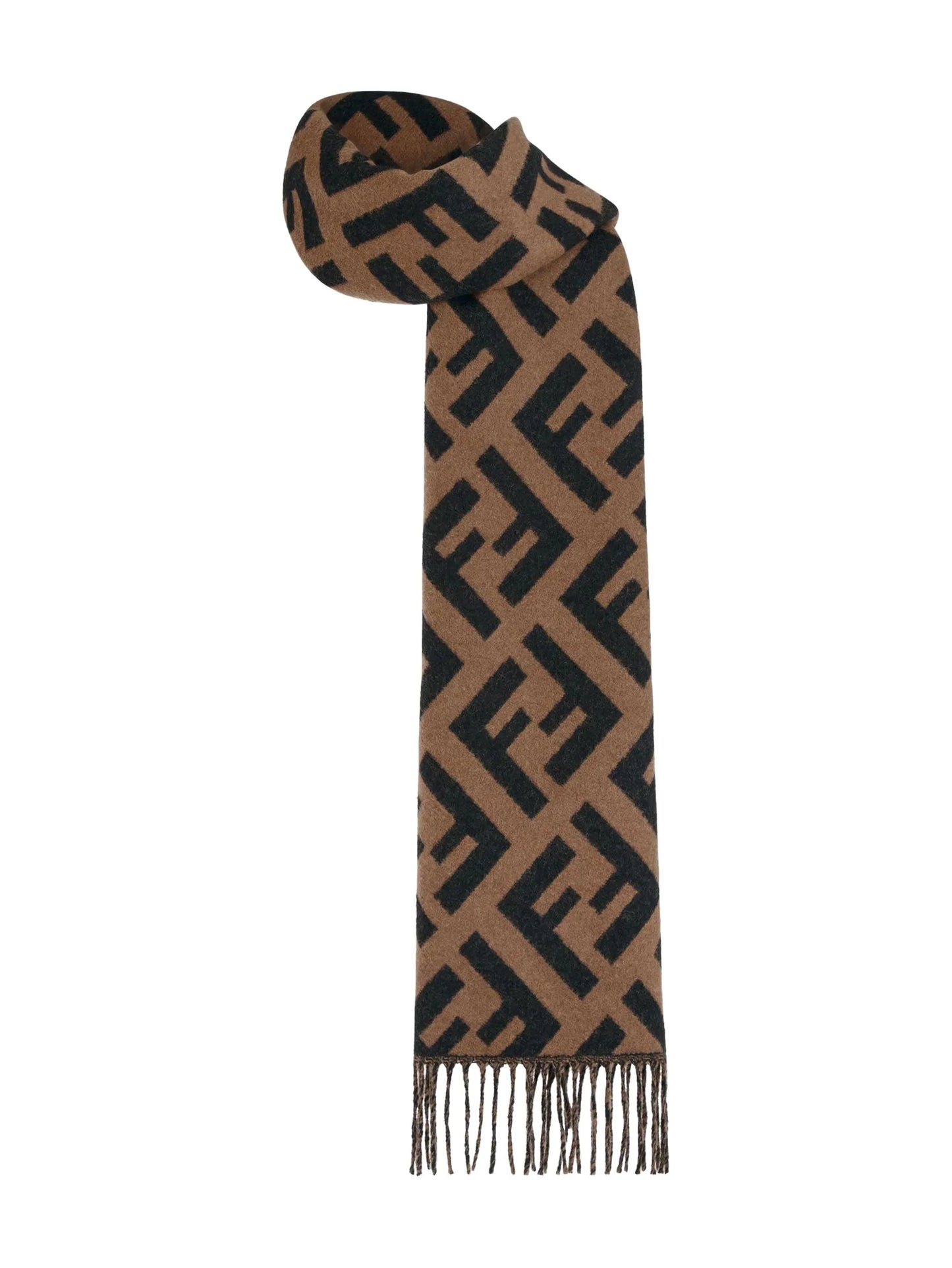 jacquard knit FF logo scarf