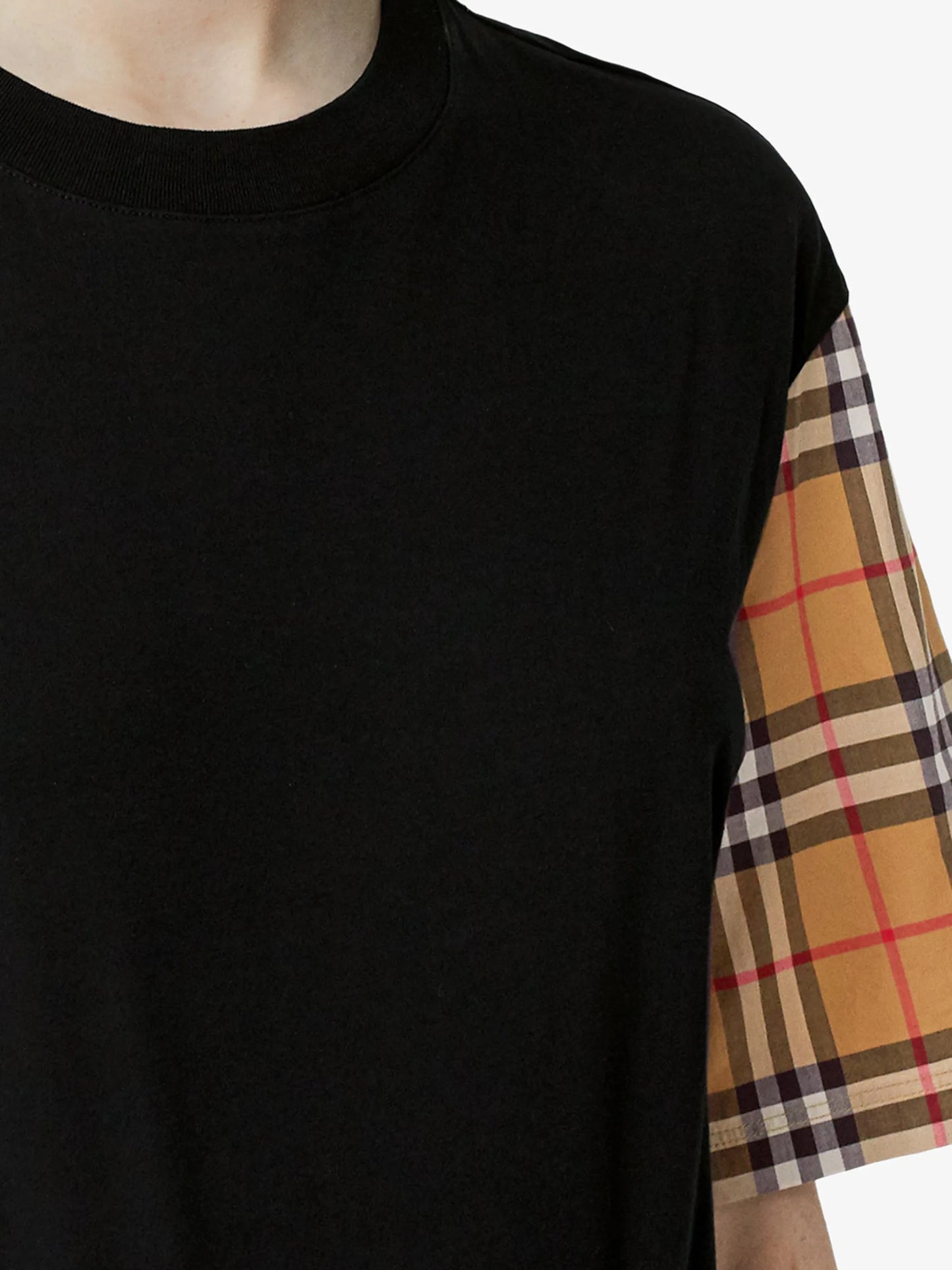 Vintage Check-sleeve T-shirt