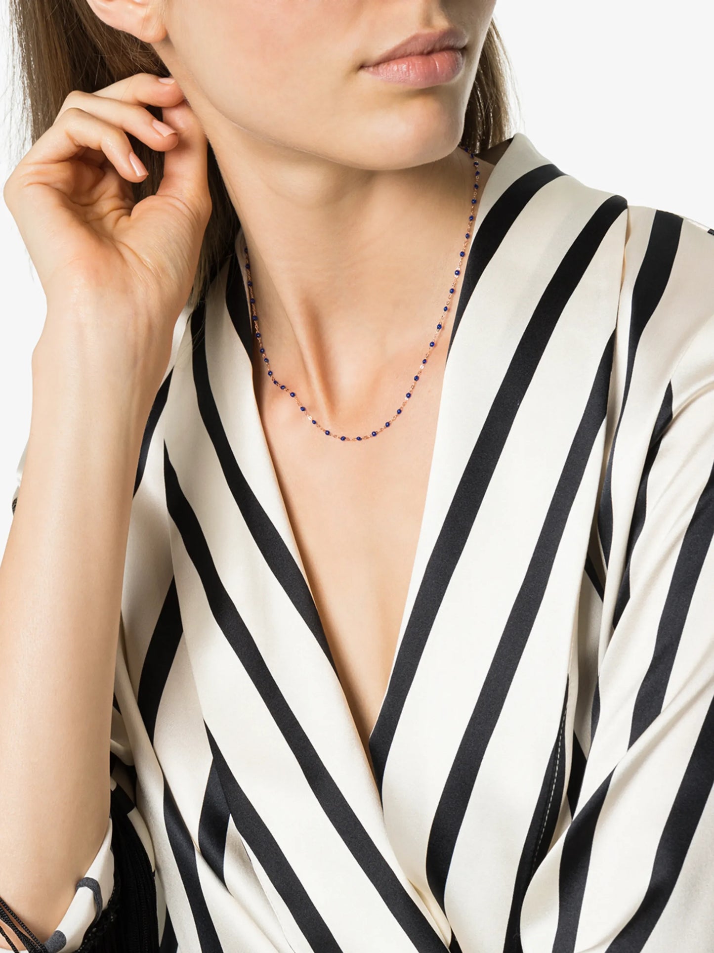 18kt rose gold beaded necklace