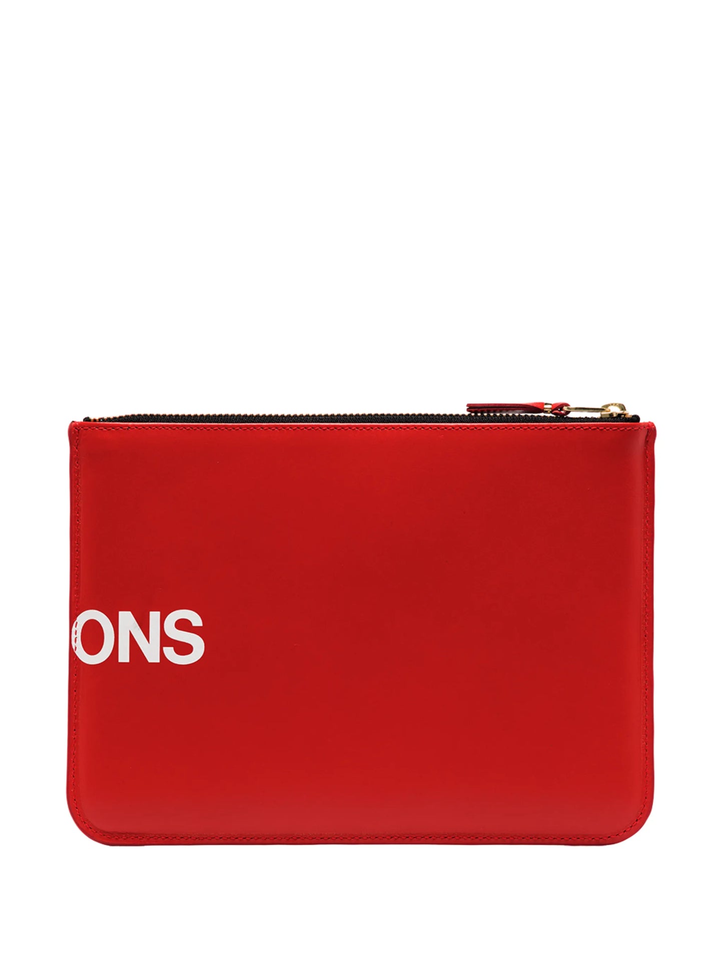 logo-print leather pouch