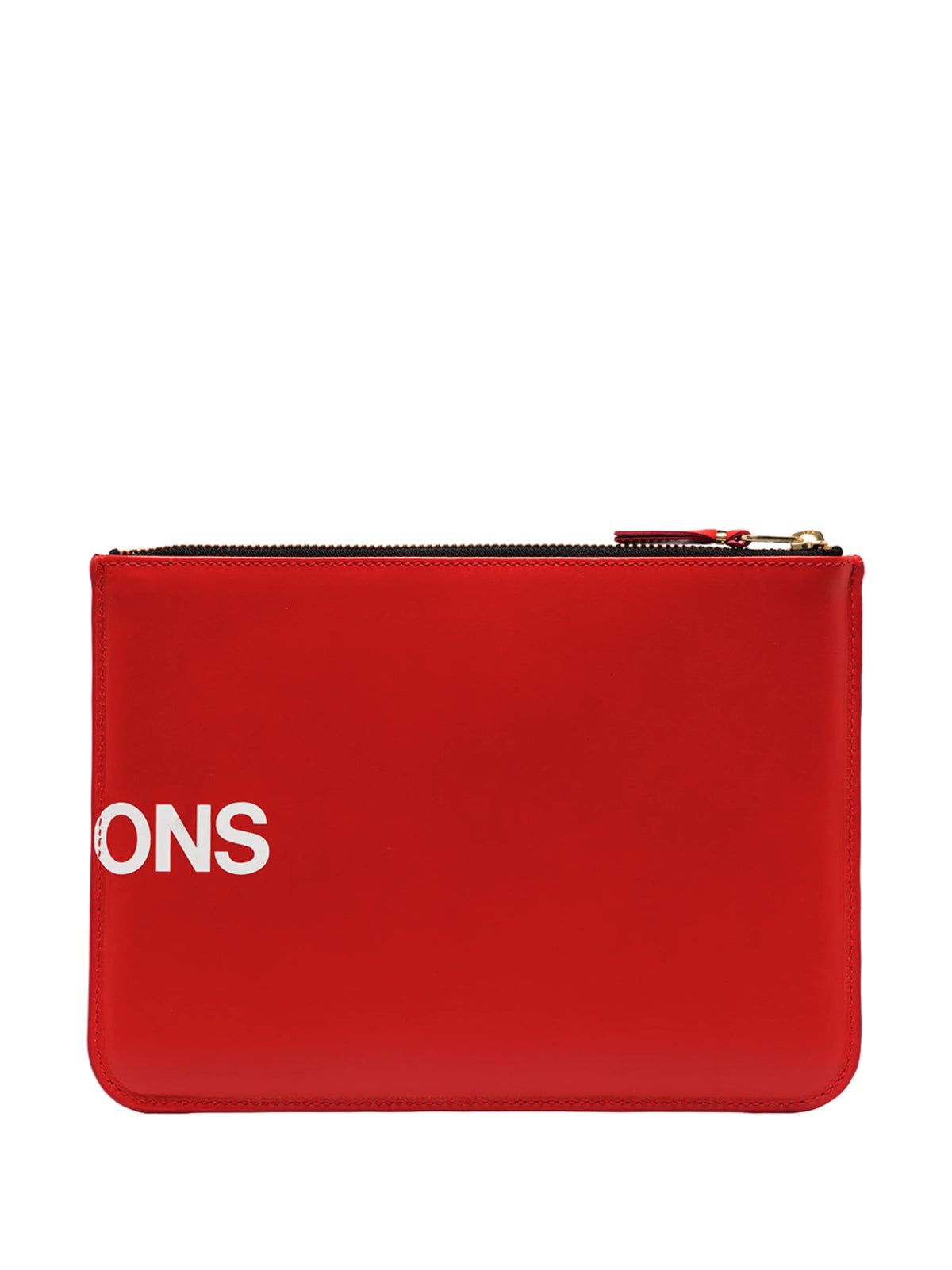 logo-print leather pouch