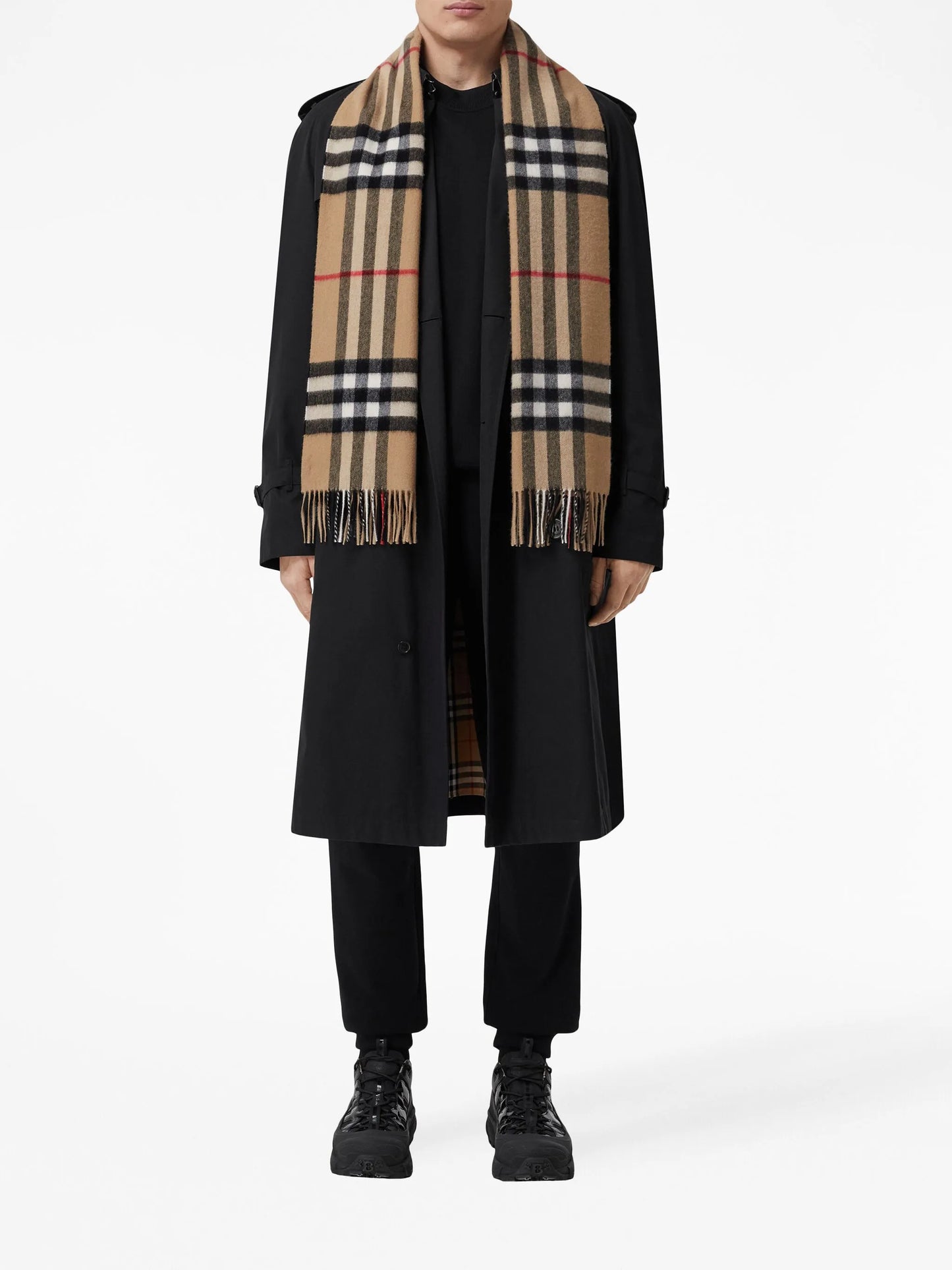 classic check cashmere scarf