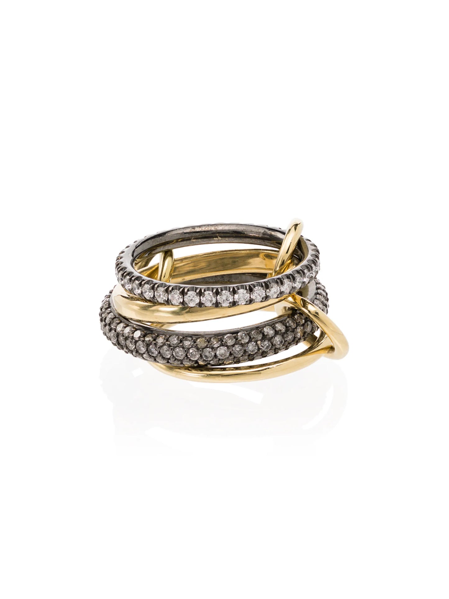 18kt yellow gold Vega four-link stacked ring