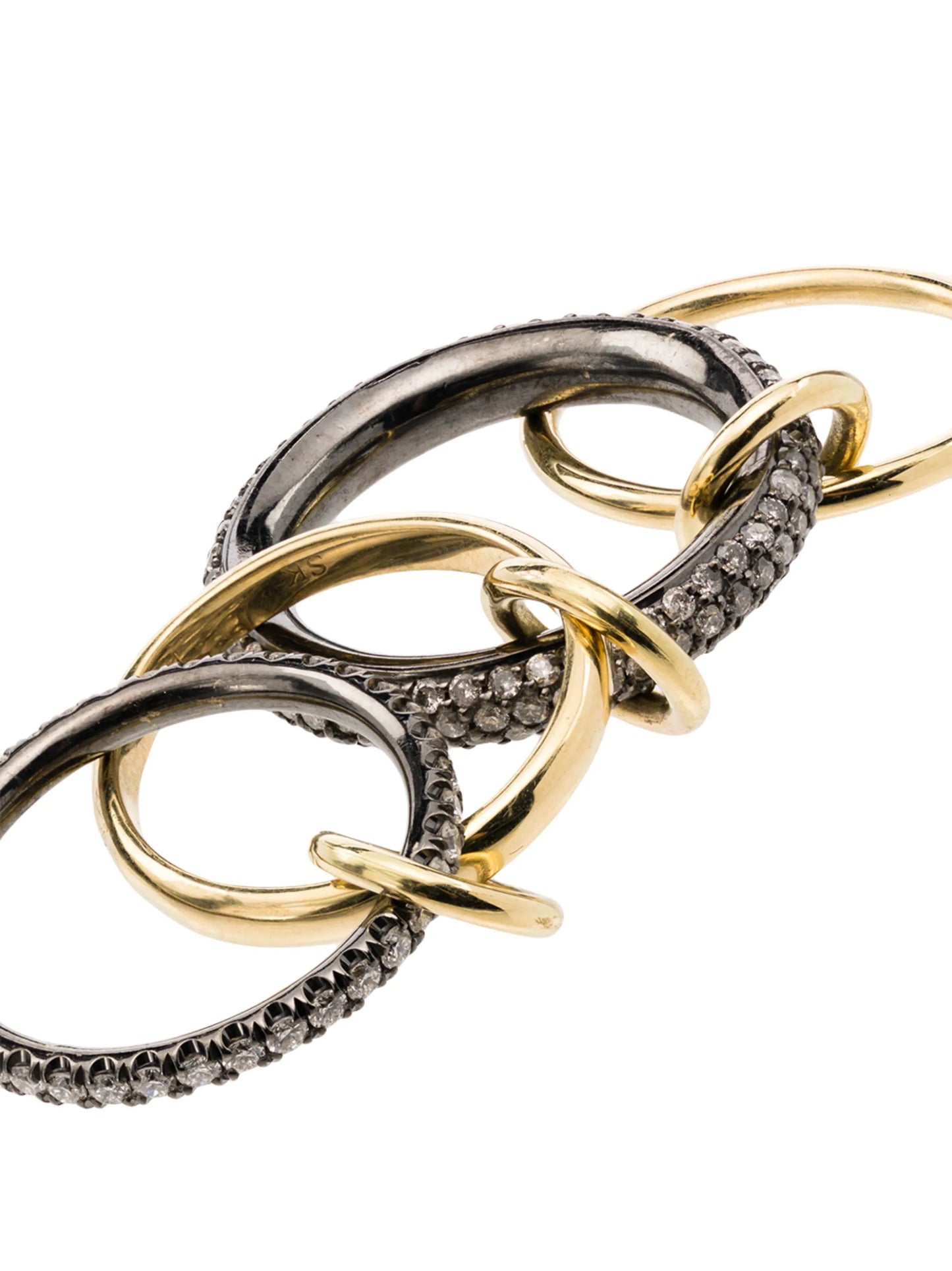 18kt yellow gold Vega four-link stacked ring