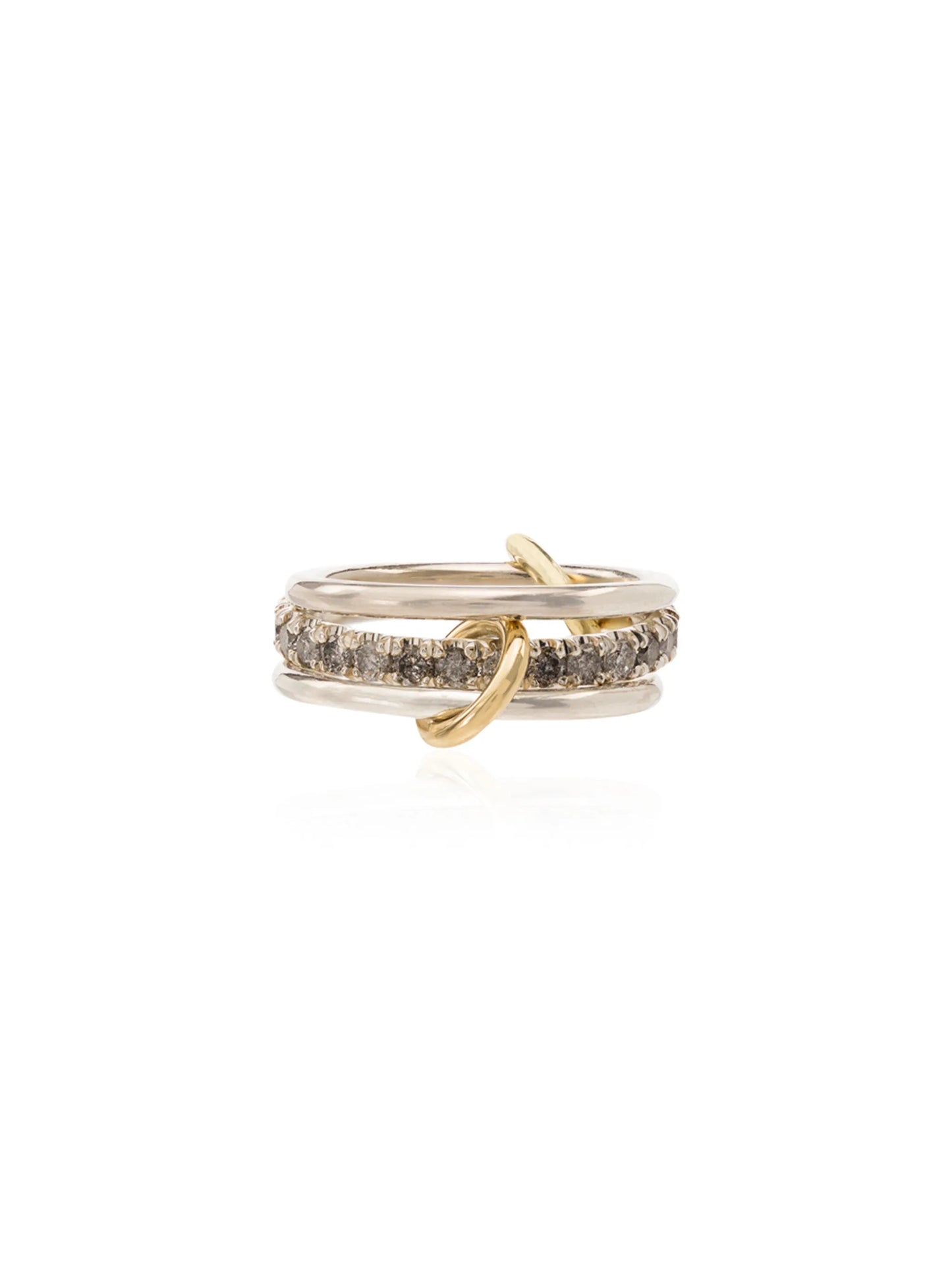 18kt yellow gold Petunia link diamond ring