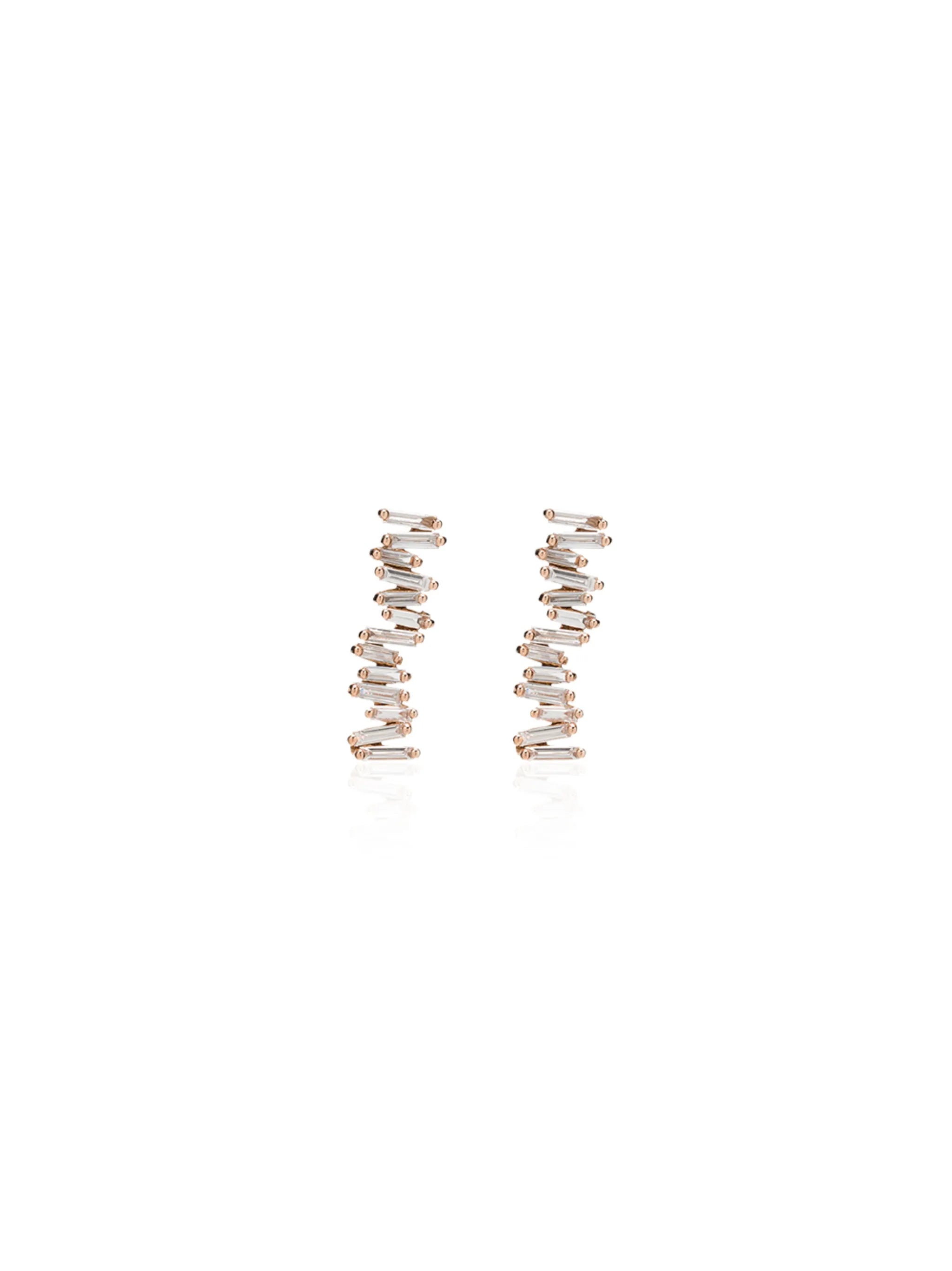18kt rose gold Fireworks diamond earrings