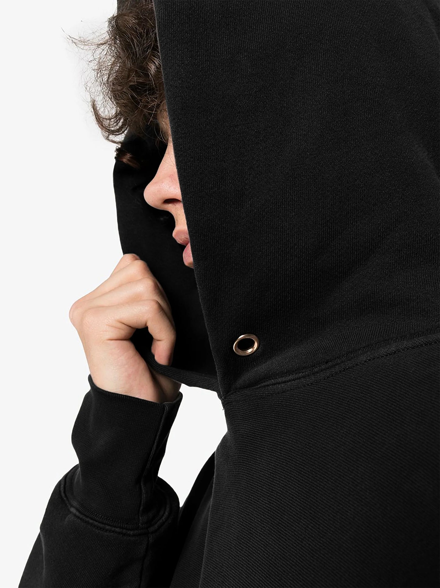 cropped cotton hoodie