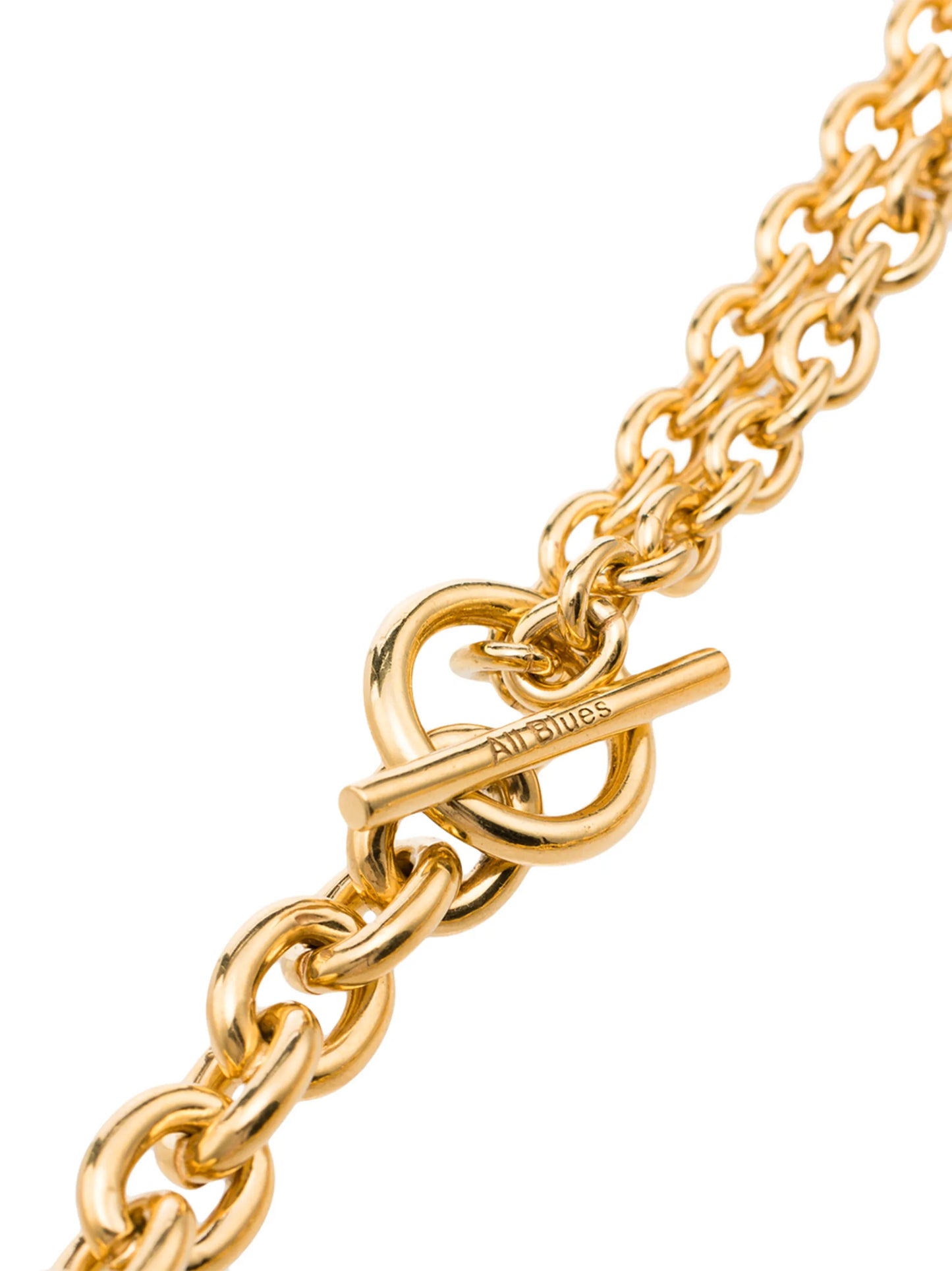 18kt gold double mix chain necklace