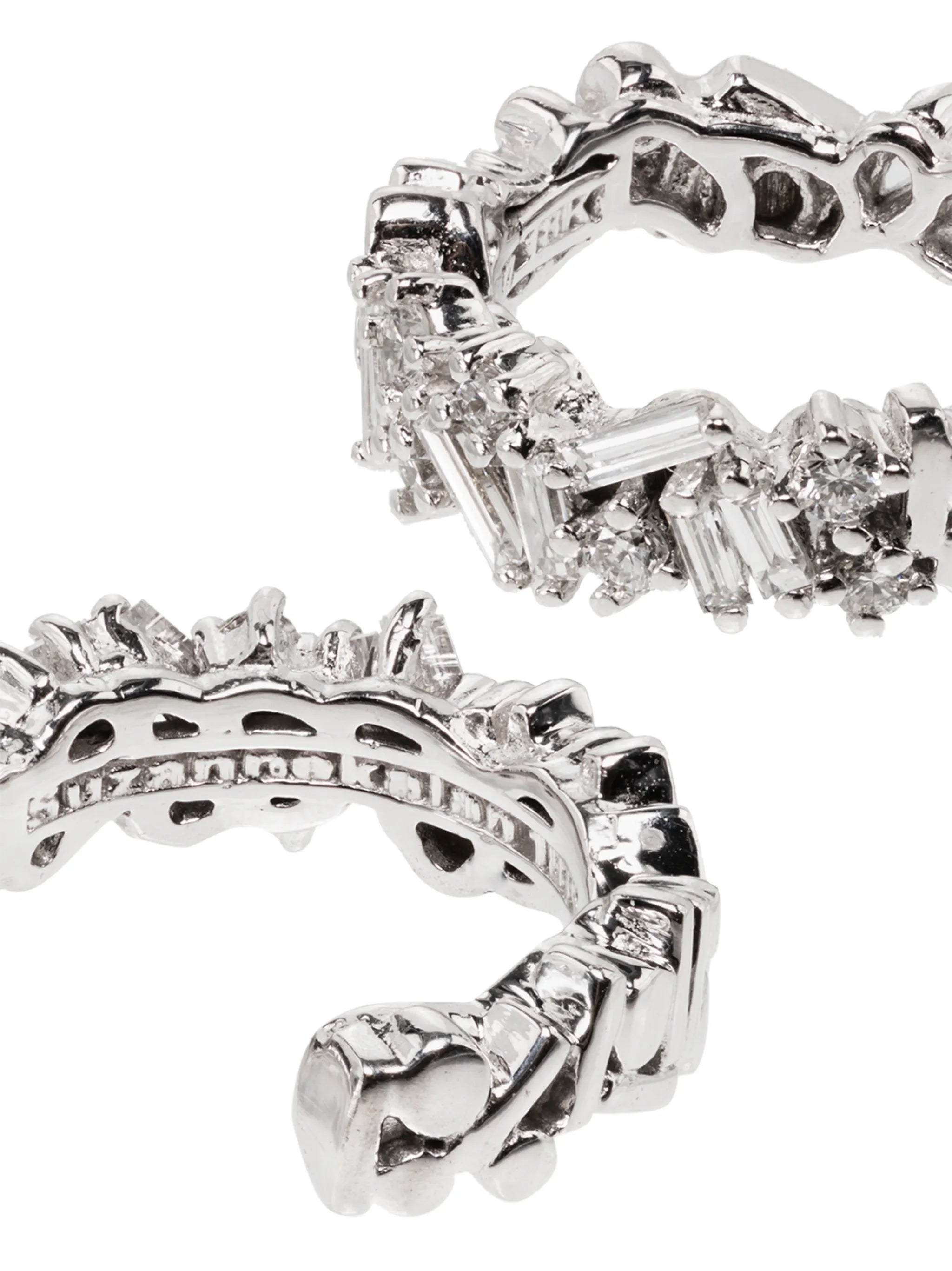 18kt white gold Classic Icon mini diamond hoop earrings