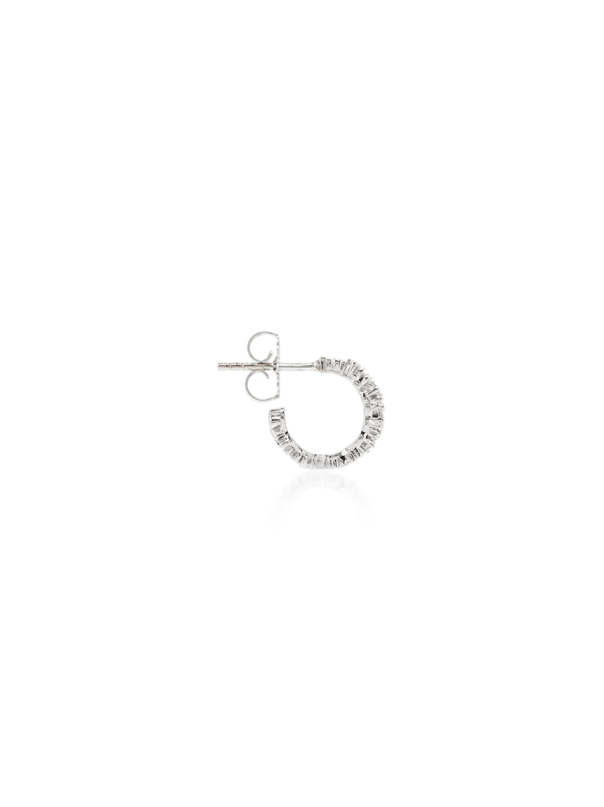 18kt white gold Classic Icon mini diamond hoop earrings