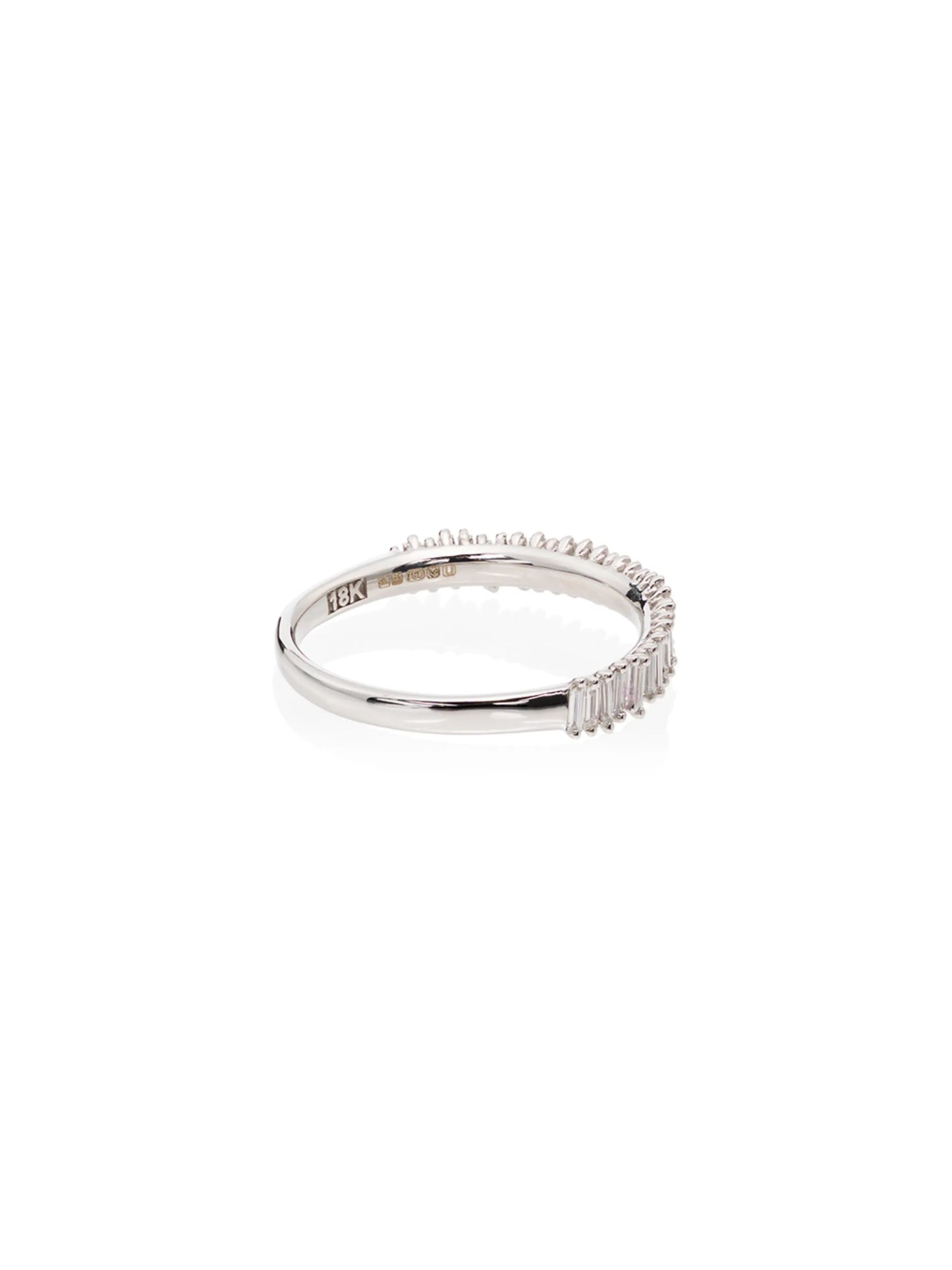 18kt white gold baguette diamond ring
